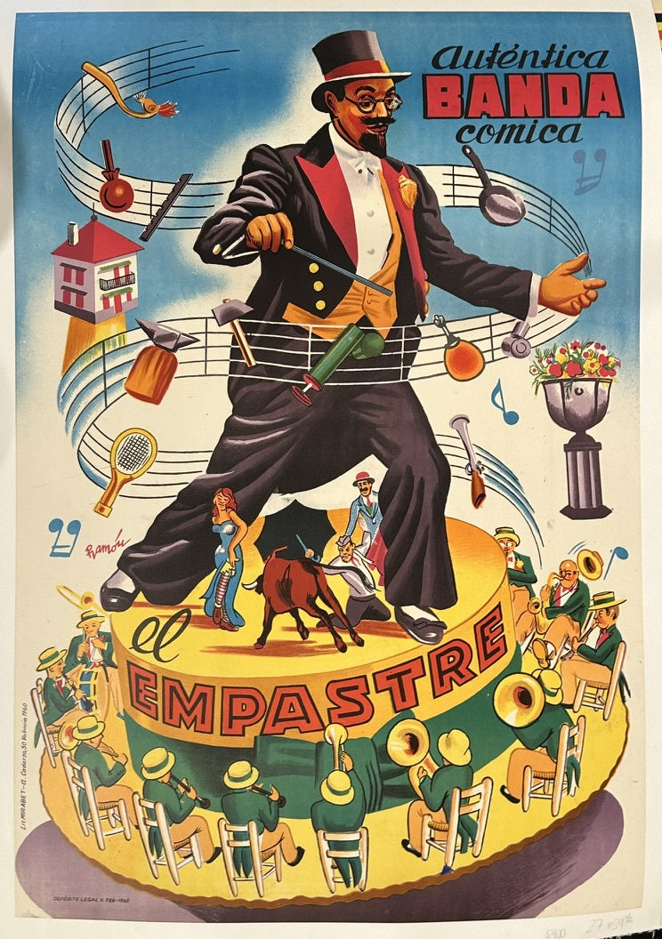 The poster advertises "El Empastre," a comedy-music ensemble from Valencia, Spain, known for its performances throughout Spain in the mid-20th century.