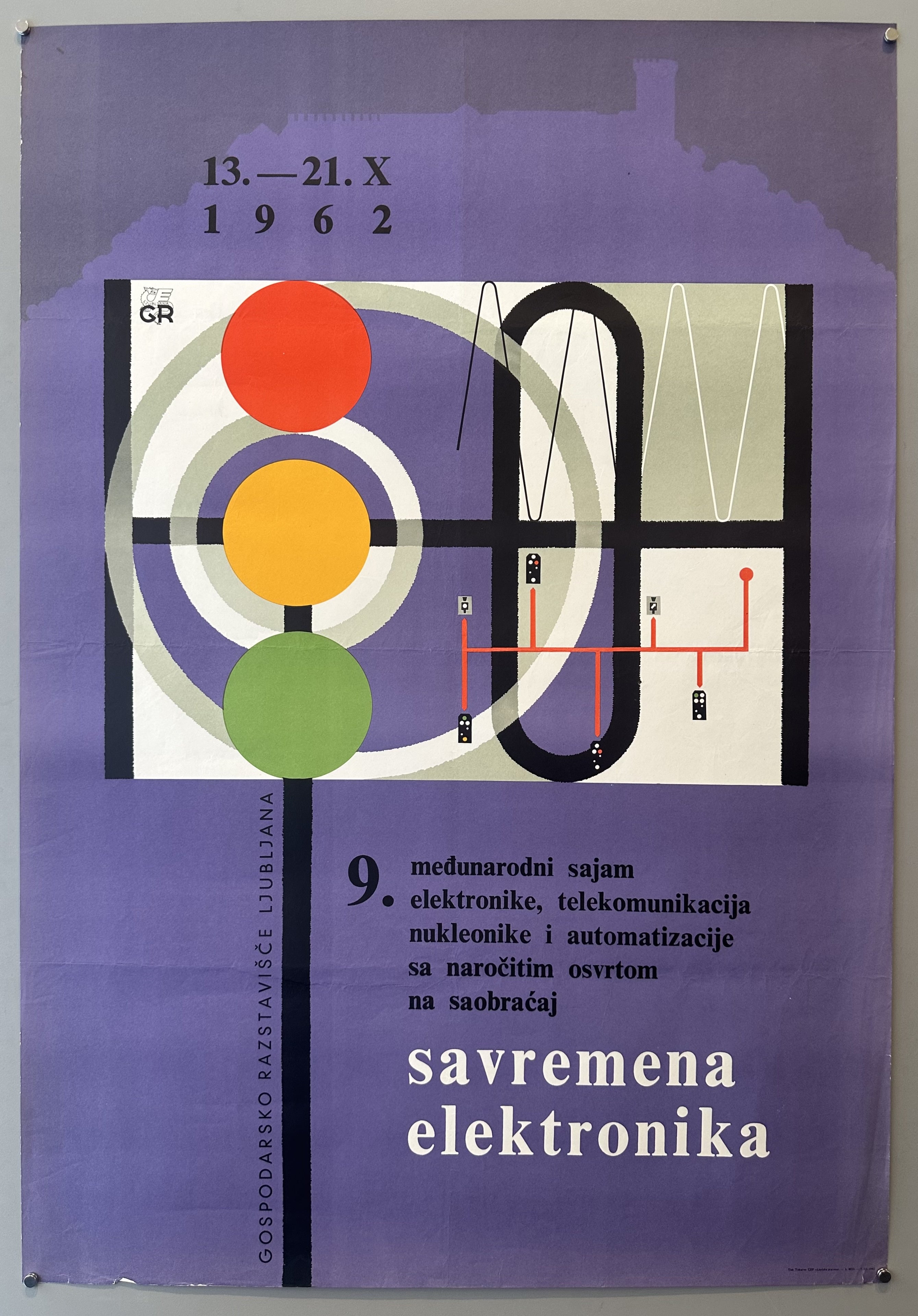 The text "GOSPODARSKO RAZSTAVIŠČE LJUBLJANA" is visible on the poster. Ljubljana is the capital city of Slovenia, and "Gospodarsko Razstavišče" translates to "Economic Exhibition Centre" or "Fairground" in Slovenian, indicating the location of the event promoted by the poster.