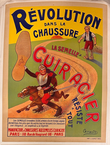 Link to Révolution Dans La Chaussure La Semelle Cuiracier poster ✓France, C.1890 Product