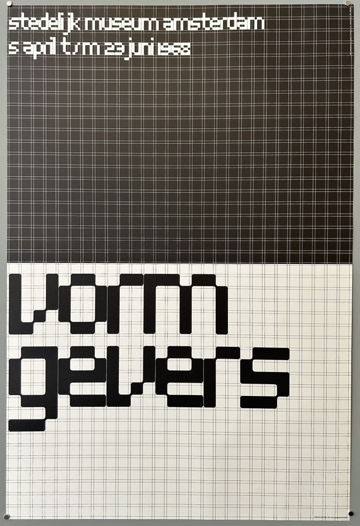 Wim Crouwel (1928-2019), a renowned Dutch graphic designer known for his systematic approach to design and pioneering the use of grids in typograp