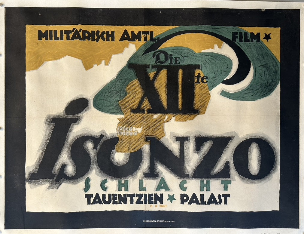 The film "Die XII. Isonzo-Schlacht" was made in 1917. This is further supported by the fact that the Twelfth Battle of the Isonzo (Battle of Caporetto), which is the subject of the film, took place between October and November of that year