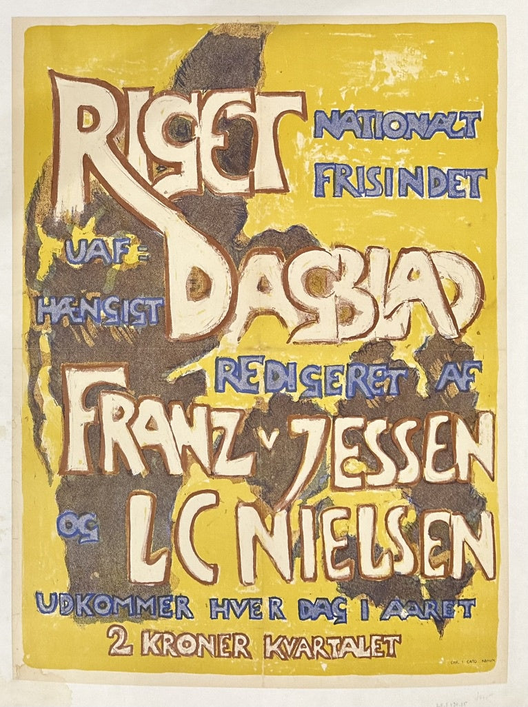 This poster is associated with the Danish miniseries Riget (also known as The Kingdom), which first aired in 1994. The poster publicizes the miniseries, which was directed by Lars von Trier.