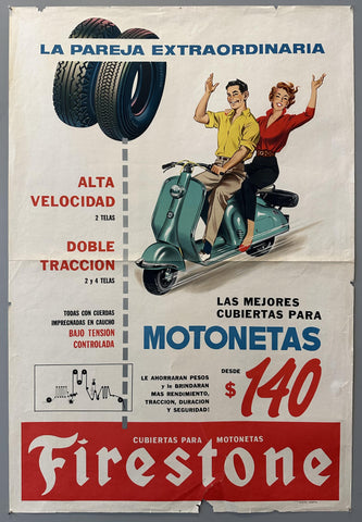 Link to Cubiertas Para Motonetas Firestone PosterArgentina, c. 1950s Product