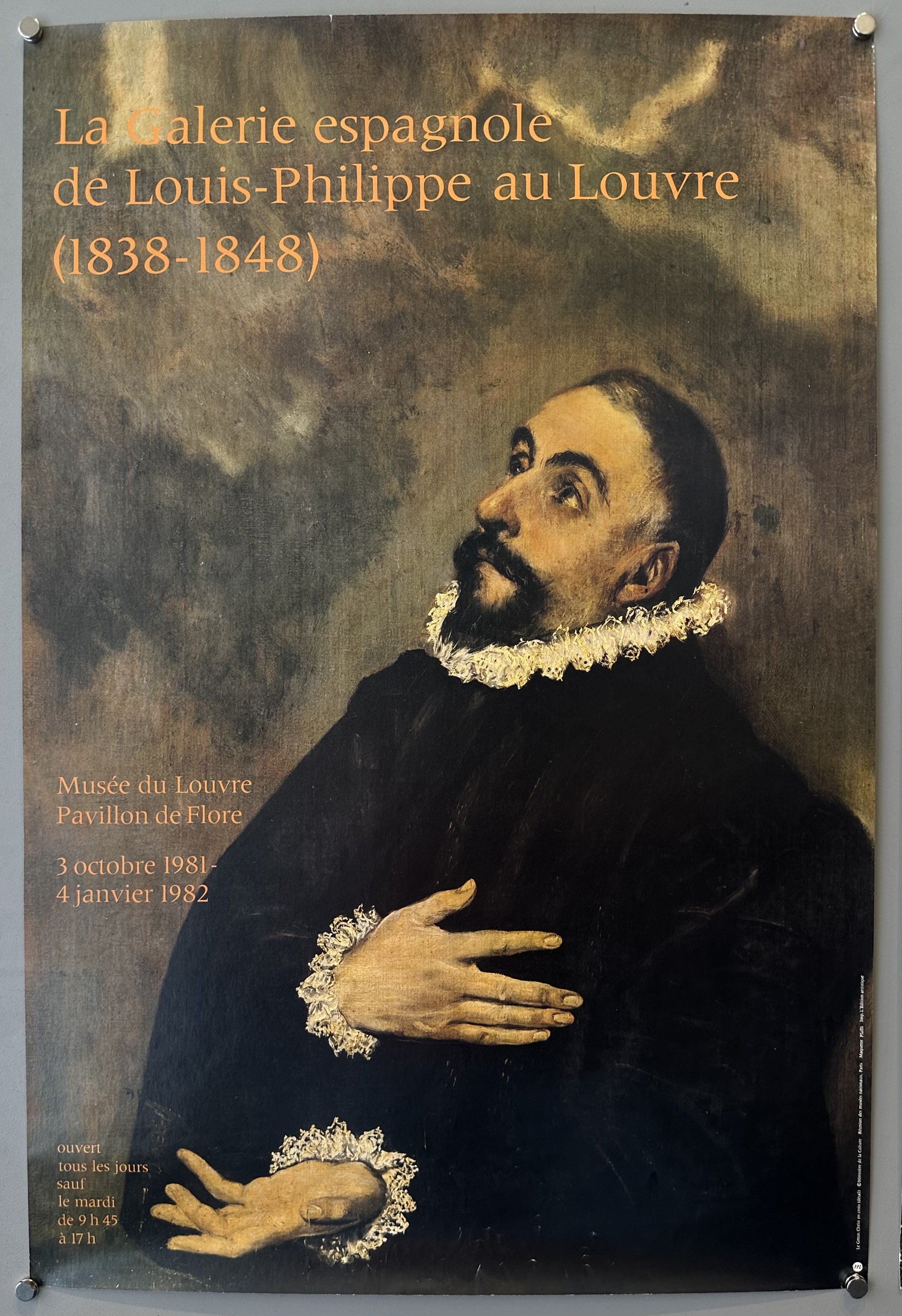 Close-up of a painting by Le Greco to promote an exhibition of paintings from the Spanish Renaissance at the Louvre.