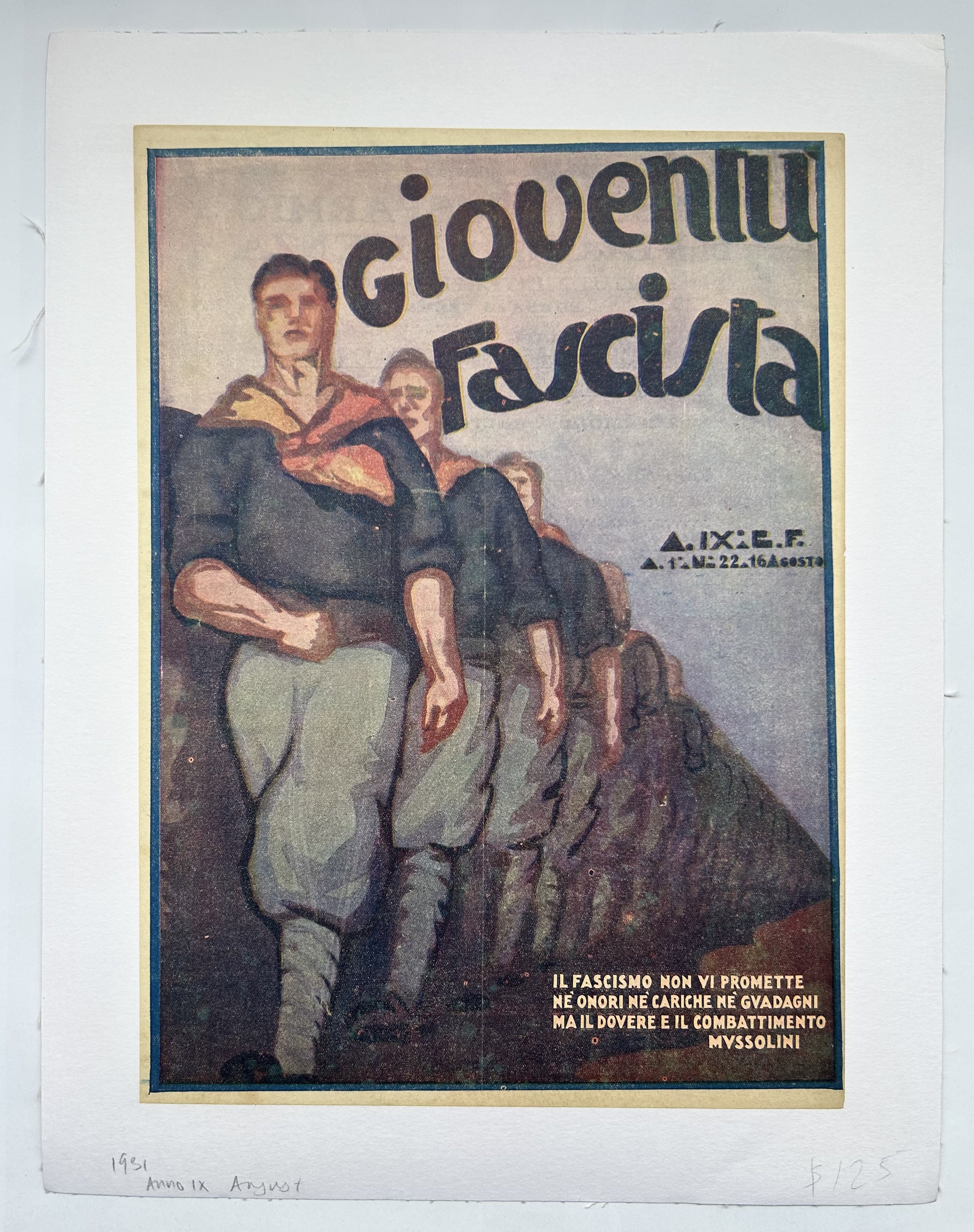 Gioventu Fascista Magazine - August 1931, Vol. 22
