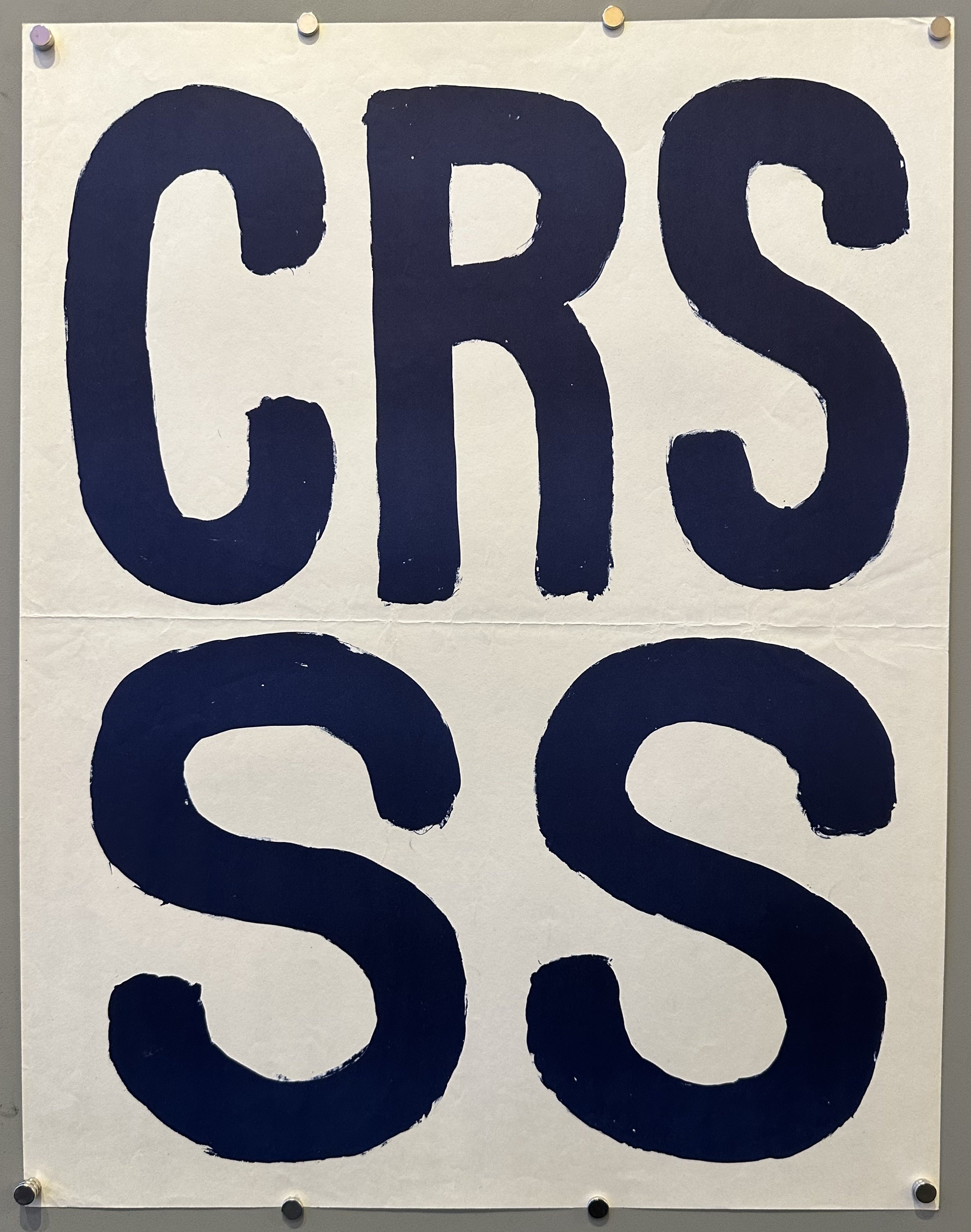 CRS SS' written in big blue block text.