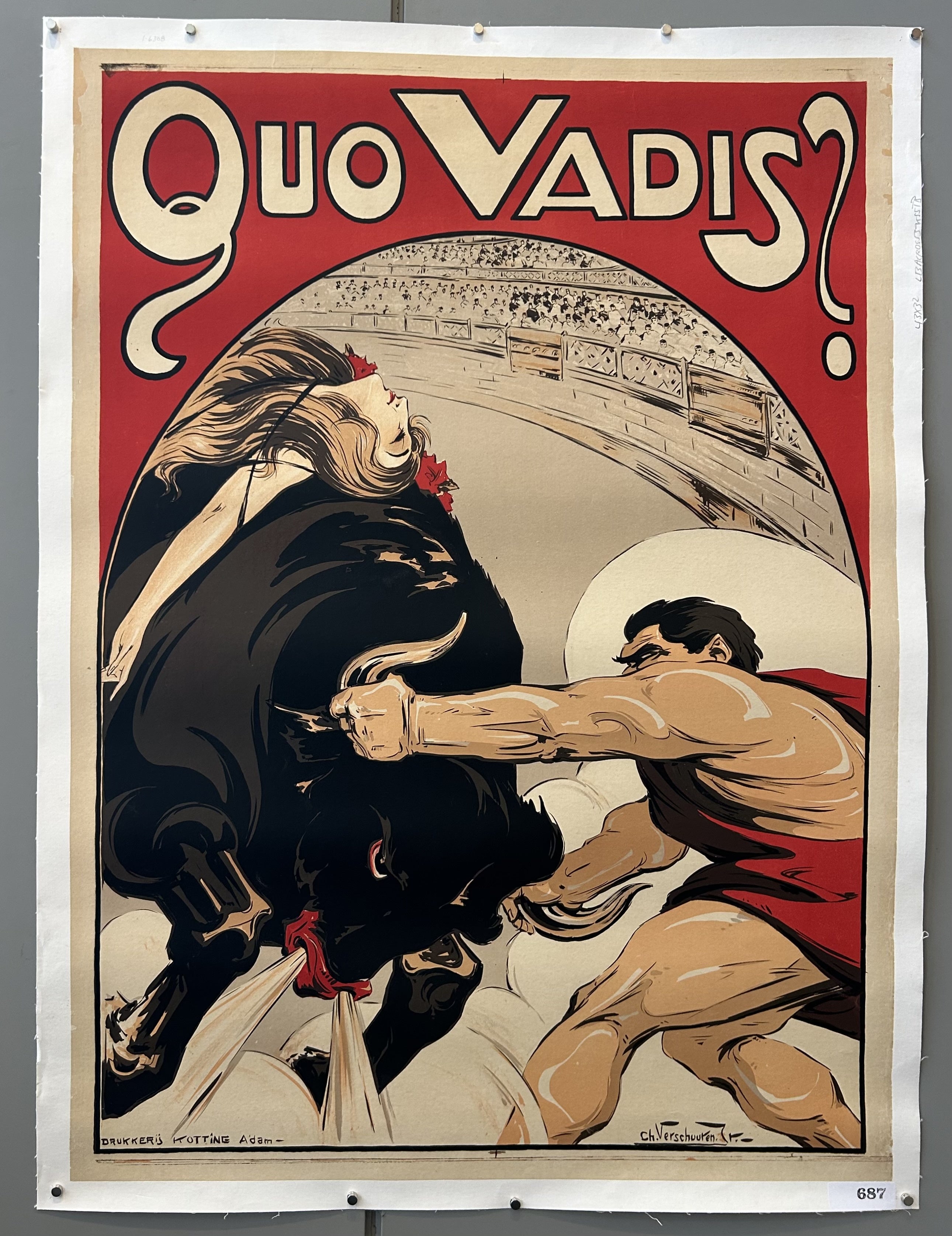 bullfighter and a woman on the bull in an arena