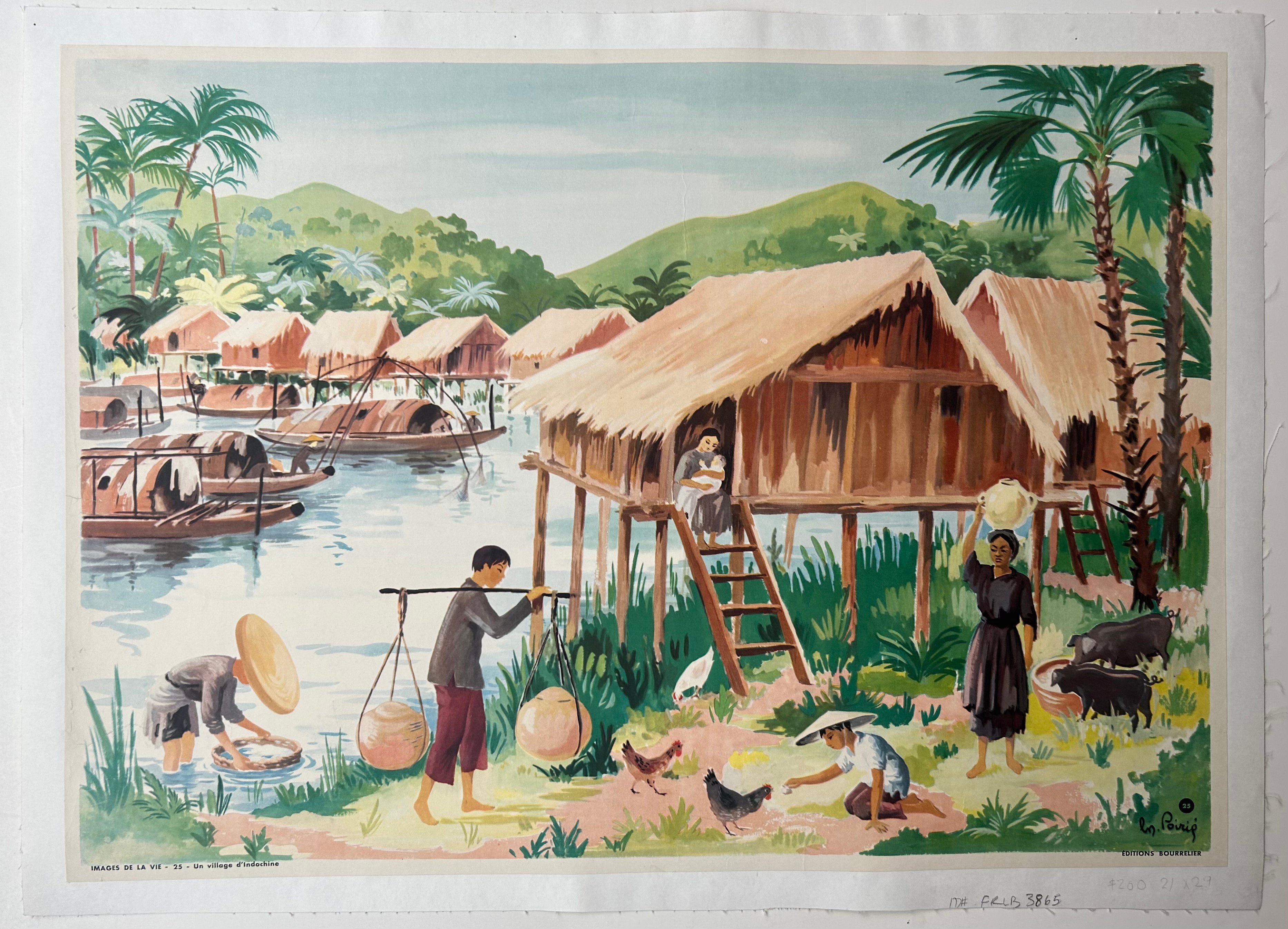 Images de la Vie, Une Village d'Indochine Print