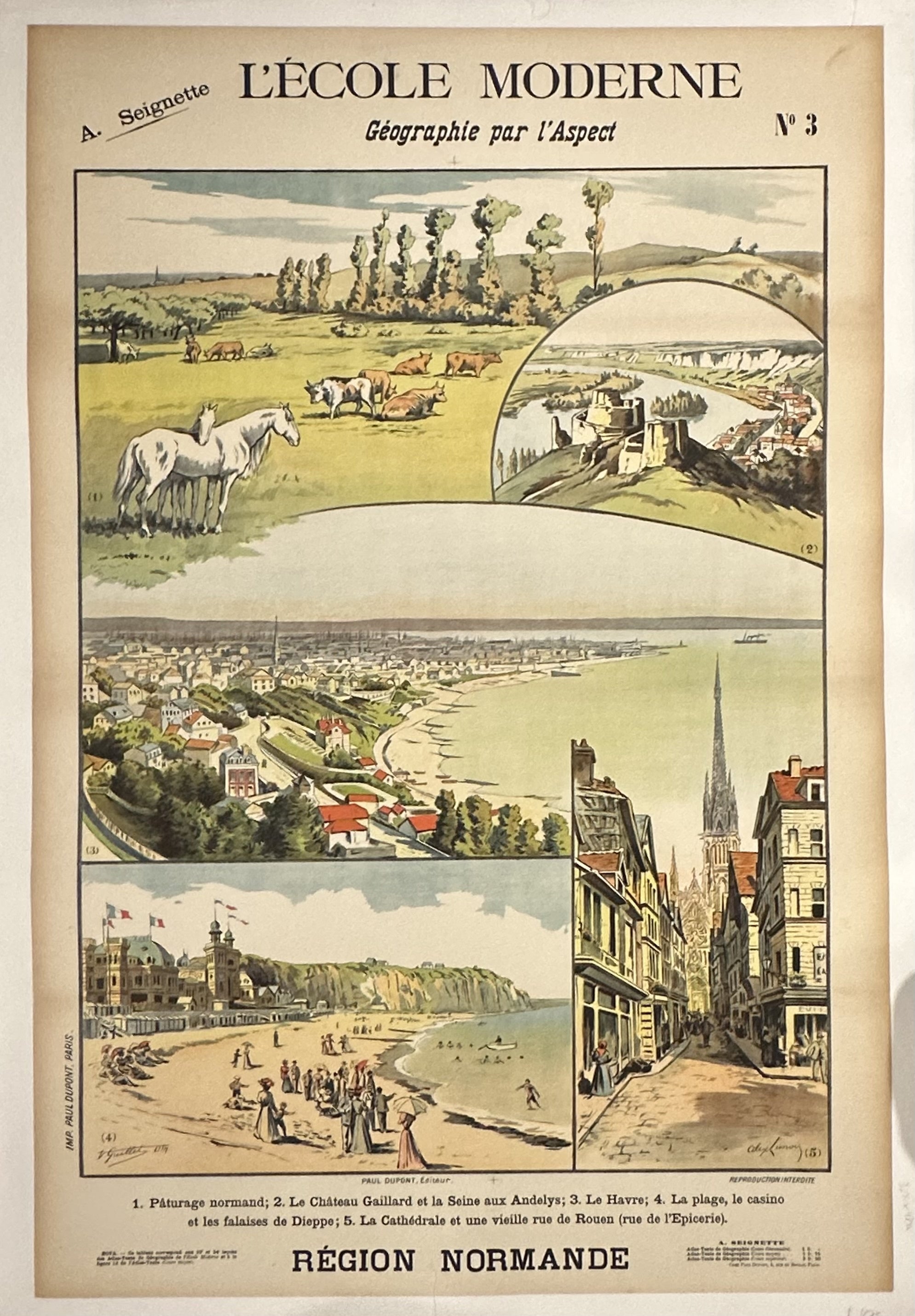 Various scenes of Normandy are illustrated in this large tourism poster.