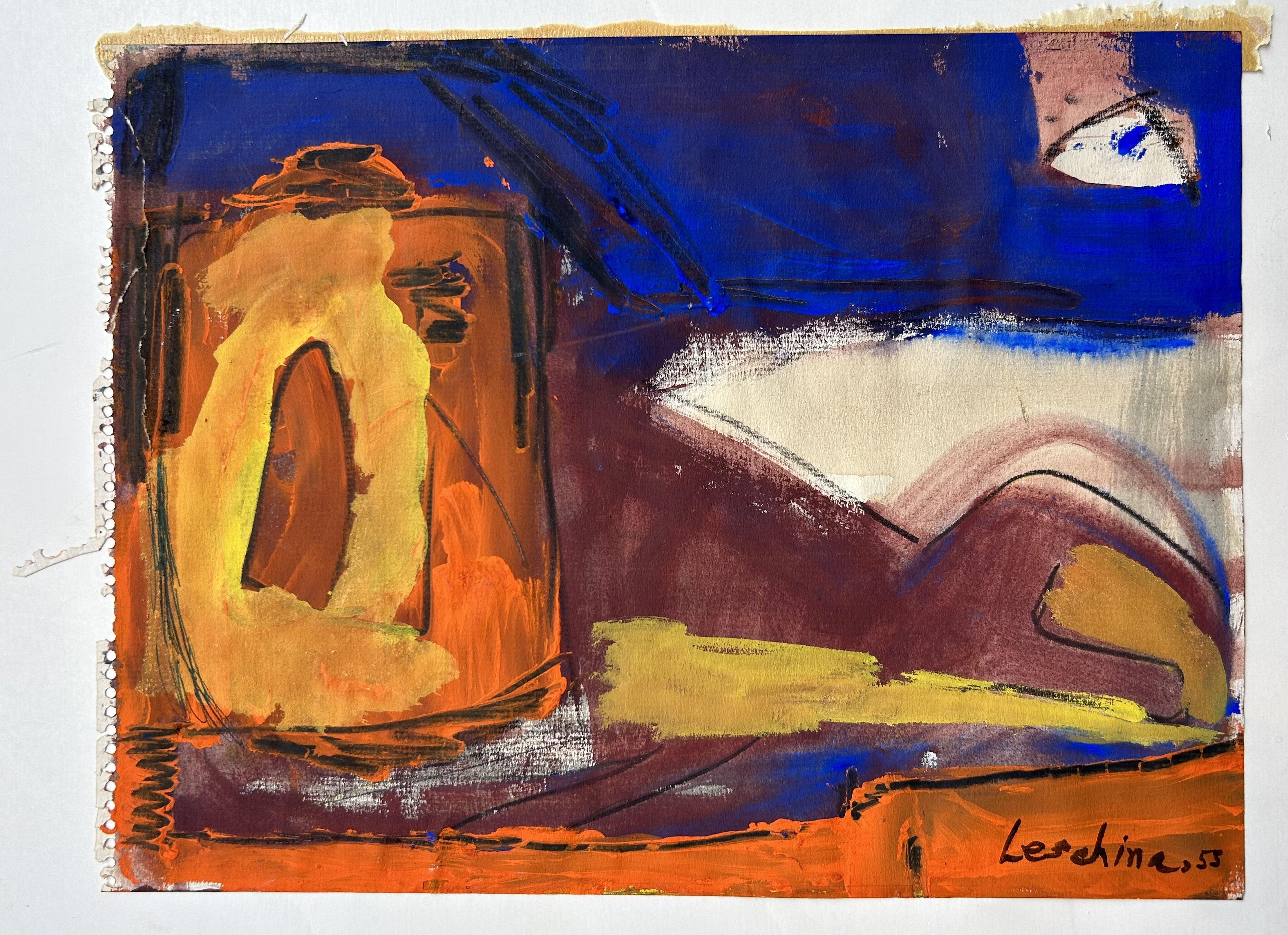 Abstract painting in the cubist style