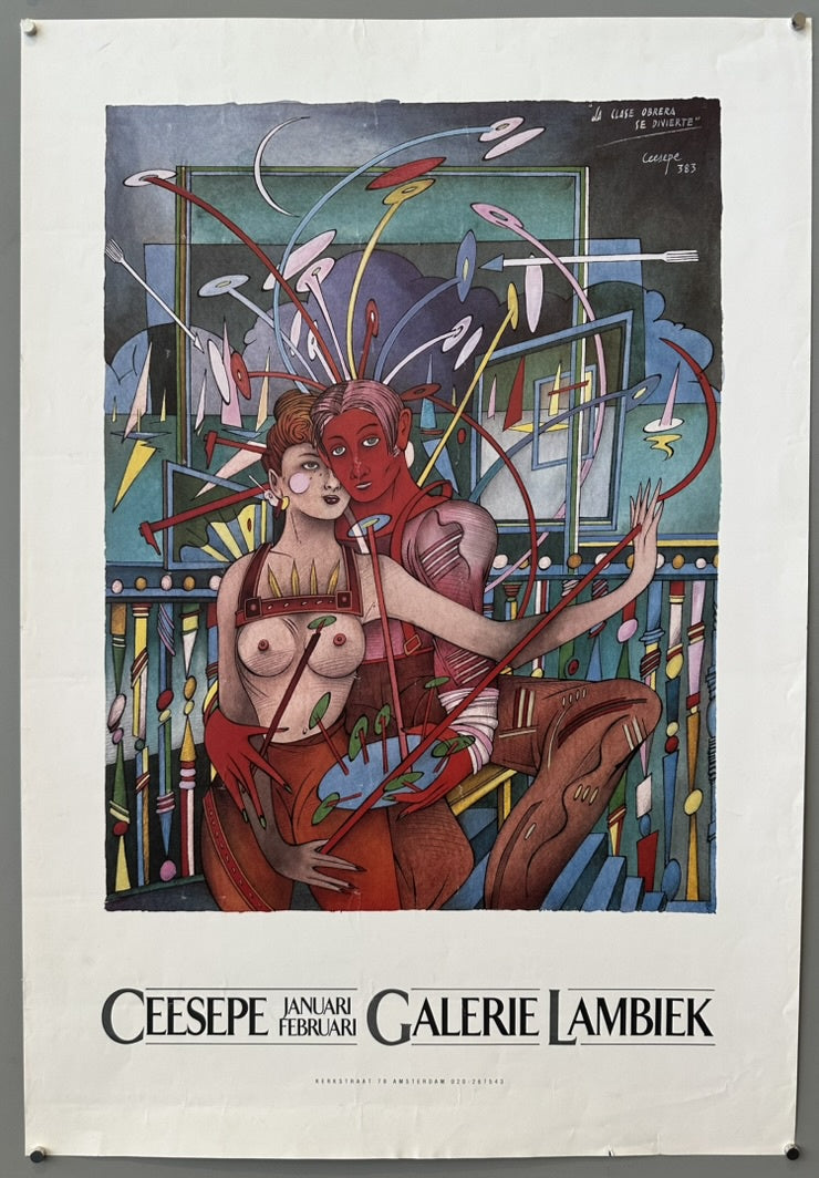 The artwork on the poster is characteristic of Ceesepe's style, featuring colorful and graceful forms, though often depicting characters with a more somber or contemplative expression.
