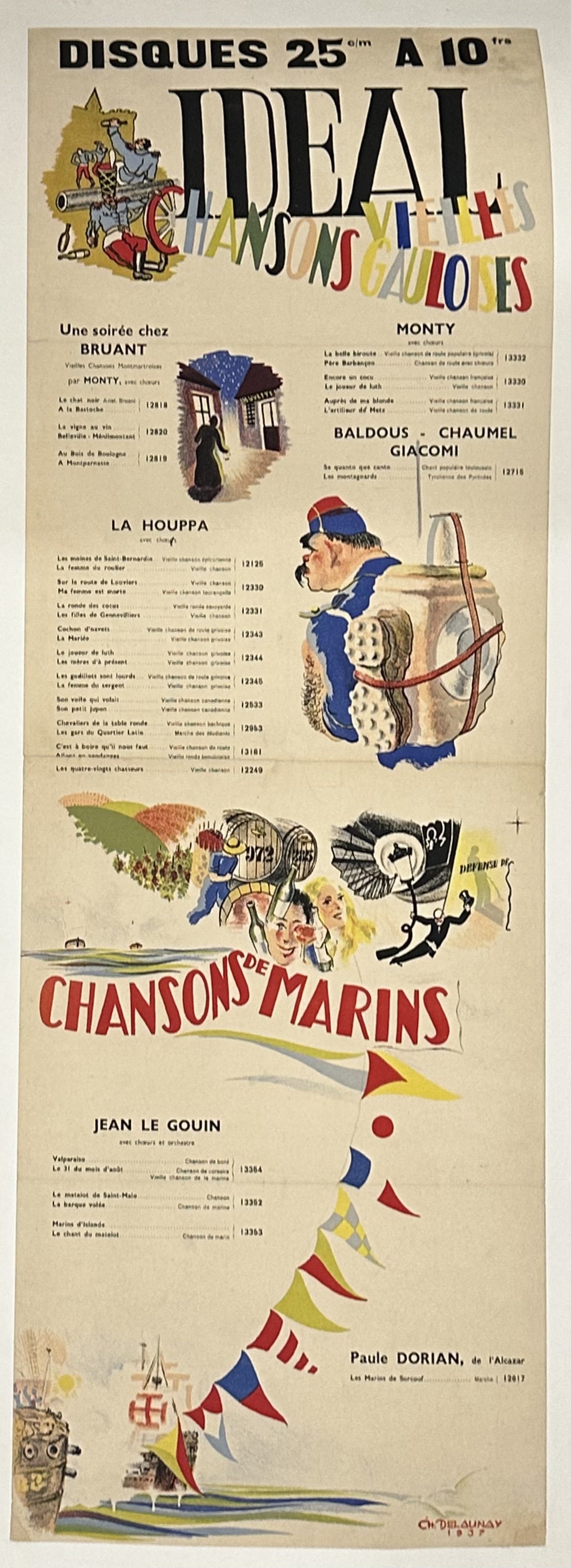 This information is based on a listing for the poster, which identifies it as a French poster from 1937 featuring the artist Ch. Delaunay.
