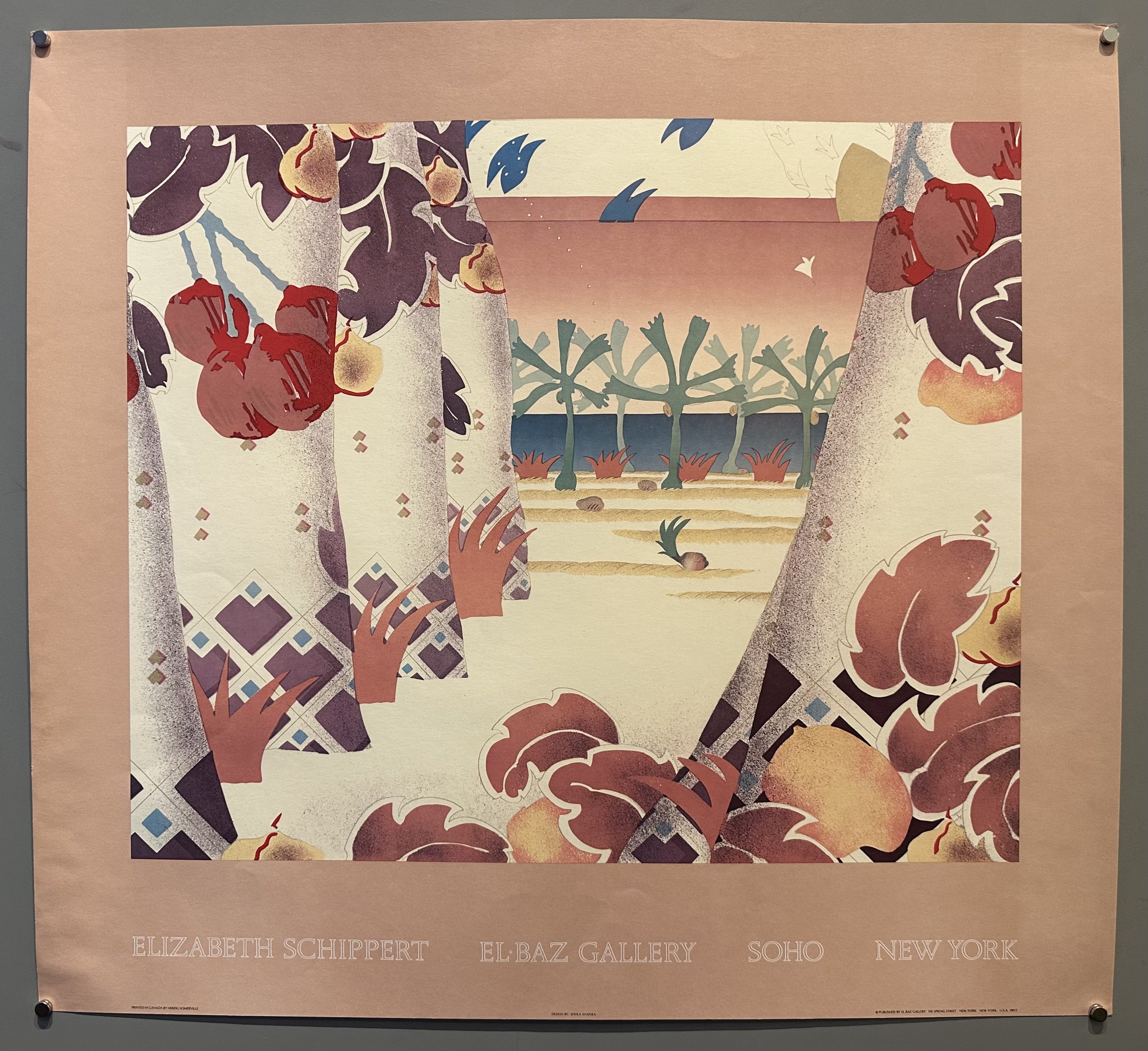 Japanese inspired illustration by Elizabeth Schippert to promote an art exhibition in Soho.