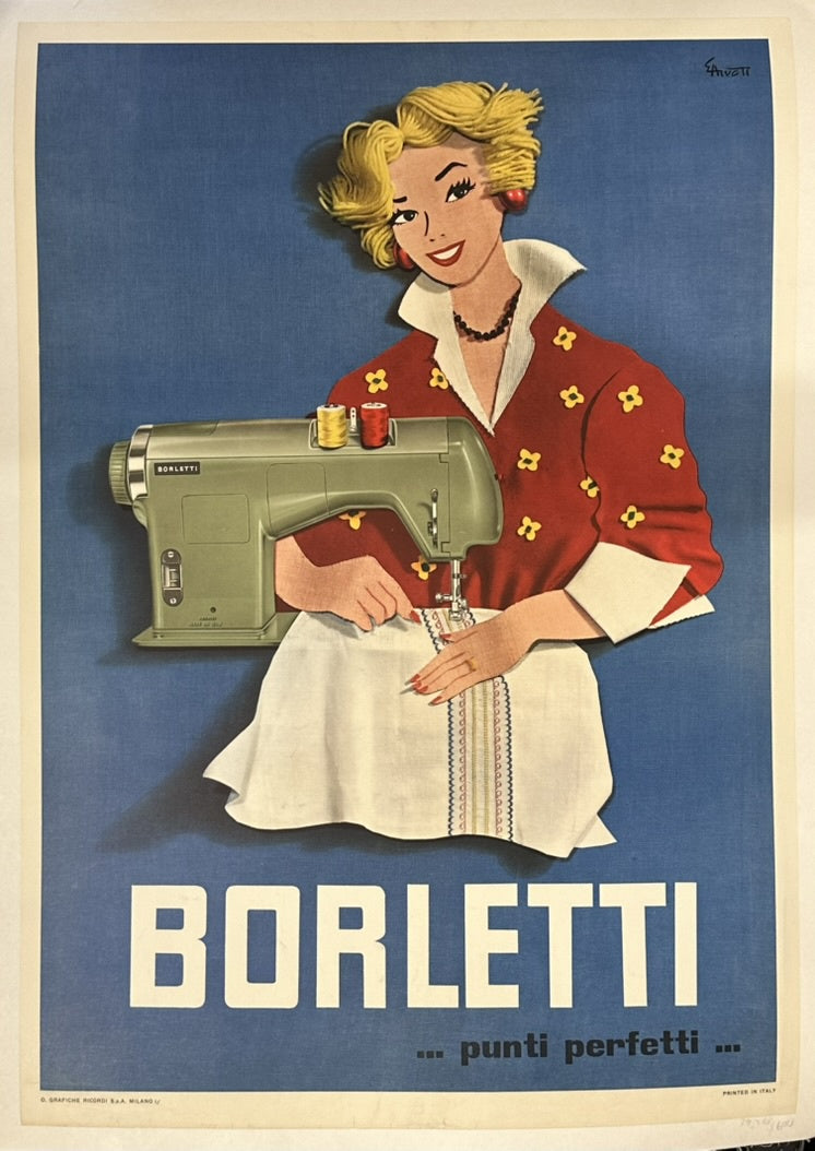 Borletti, an Italian company known for producing precision mechanics, including watches, car tools, and sewing machines after World War II.