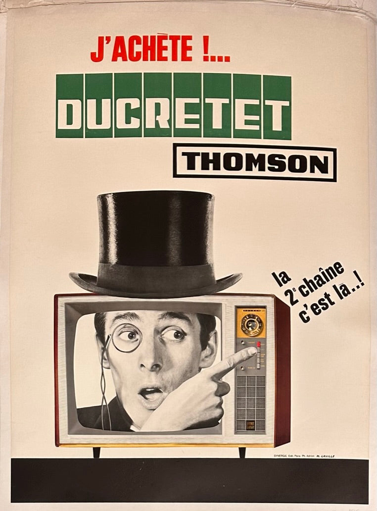 Title - J'Achete! ... Ducretet Thomson  This translates to "I buy! ... Ducretet Thomson"