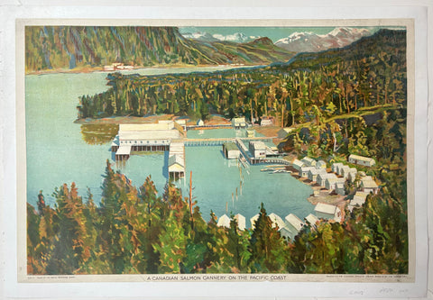Link to  A Canadian Salmon Cannery on the Pacific Coast PosterEngland, c. 1925  Product