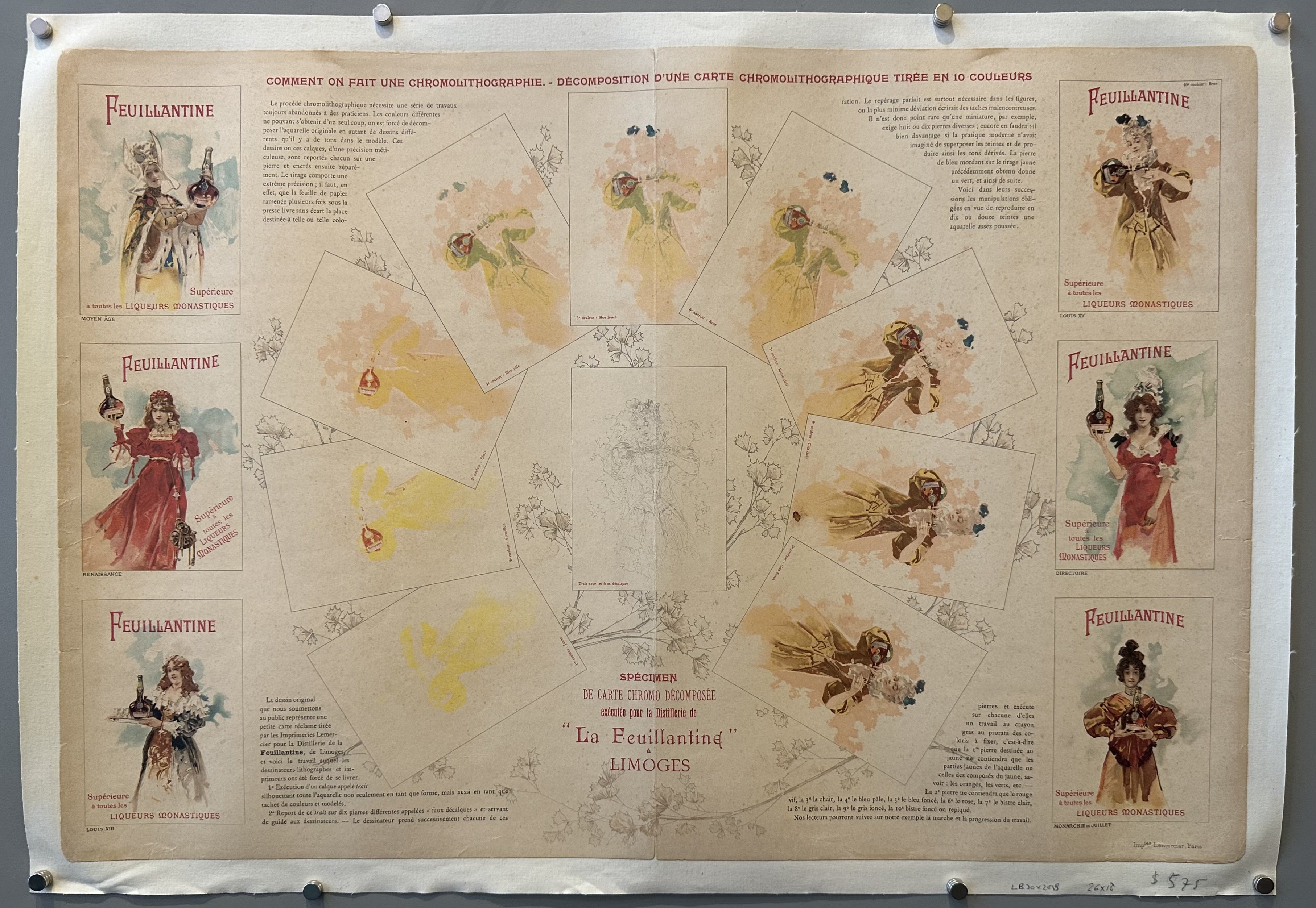 Horizontal poster with descriptive text and step-by-step illustrations of the chromolithographic process.