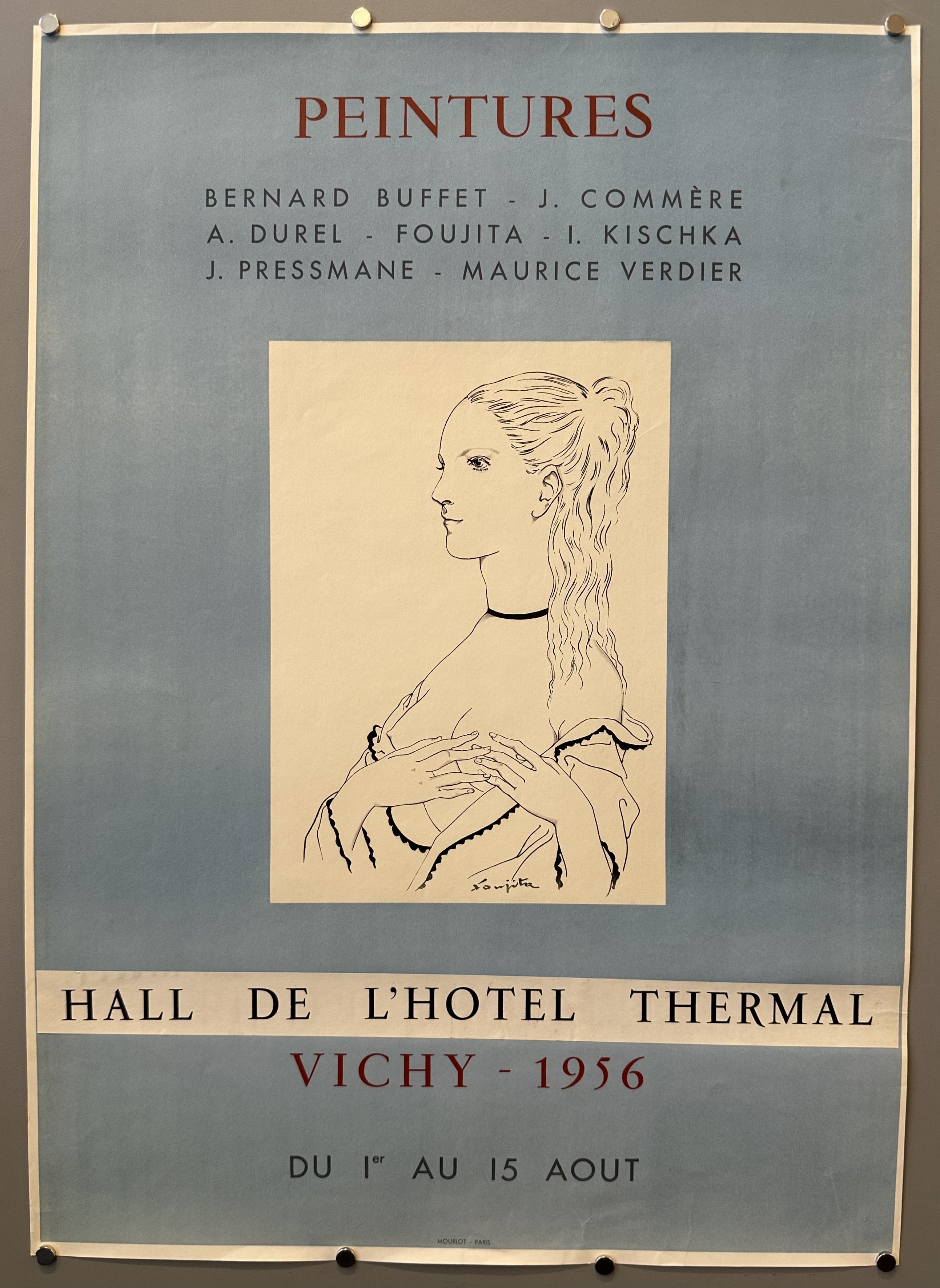 The year "1956" is clearly printed at the bottom of the poster, below "HALL DE L'HOTEL THERMAL VICHY".