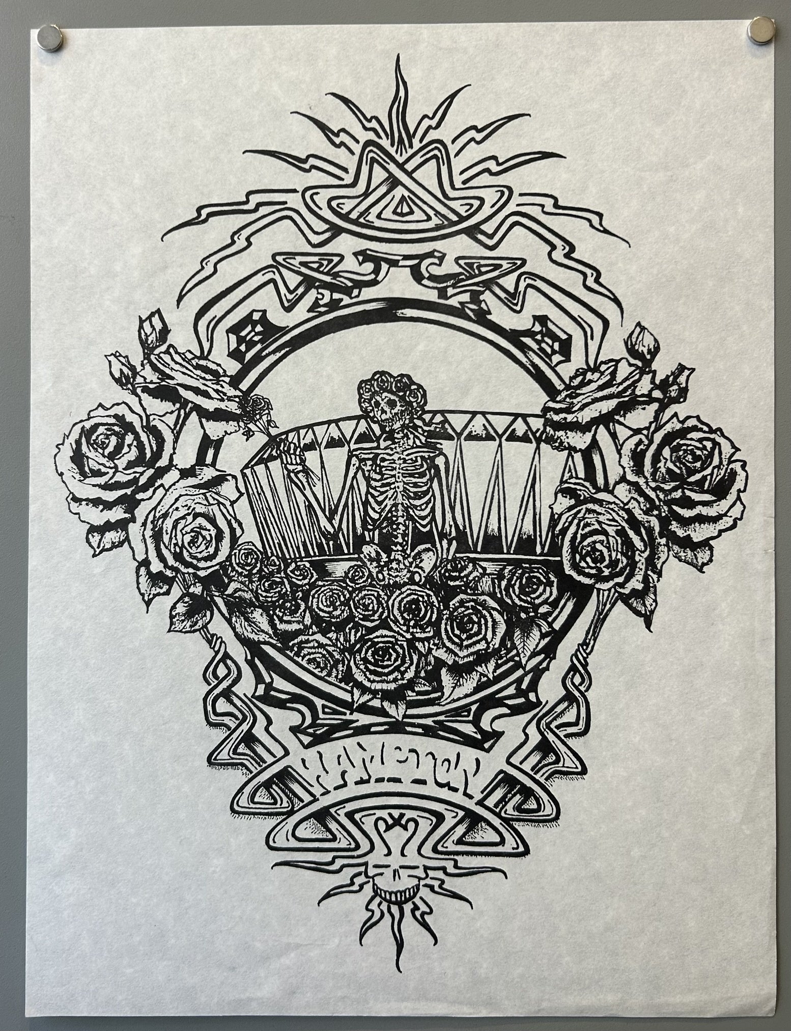 The iconic "Skull & Roses" imagery was later used for the cover of the Grateful Dead's 1971 live album, which is often referred to as "Skull & Roses" due to the artwork