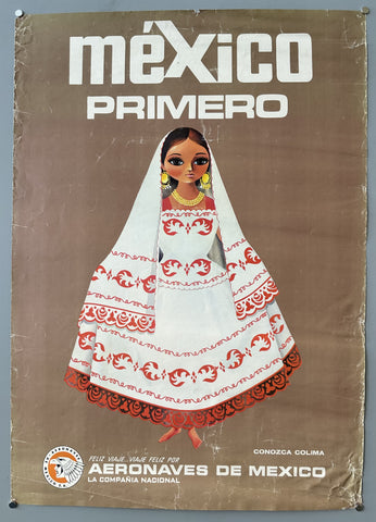 Link to México Primero Aeronaves de Mexico PosterMexico, c. 1960s Product