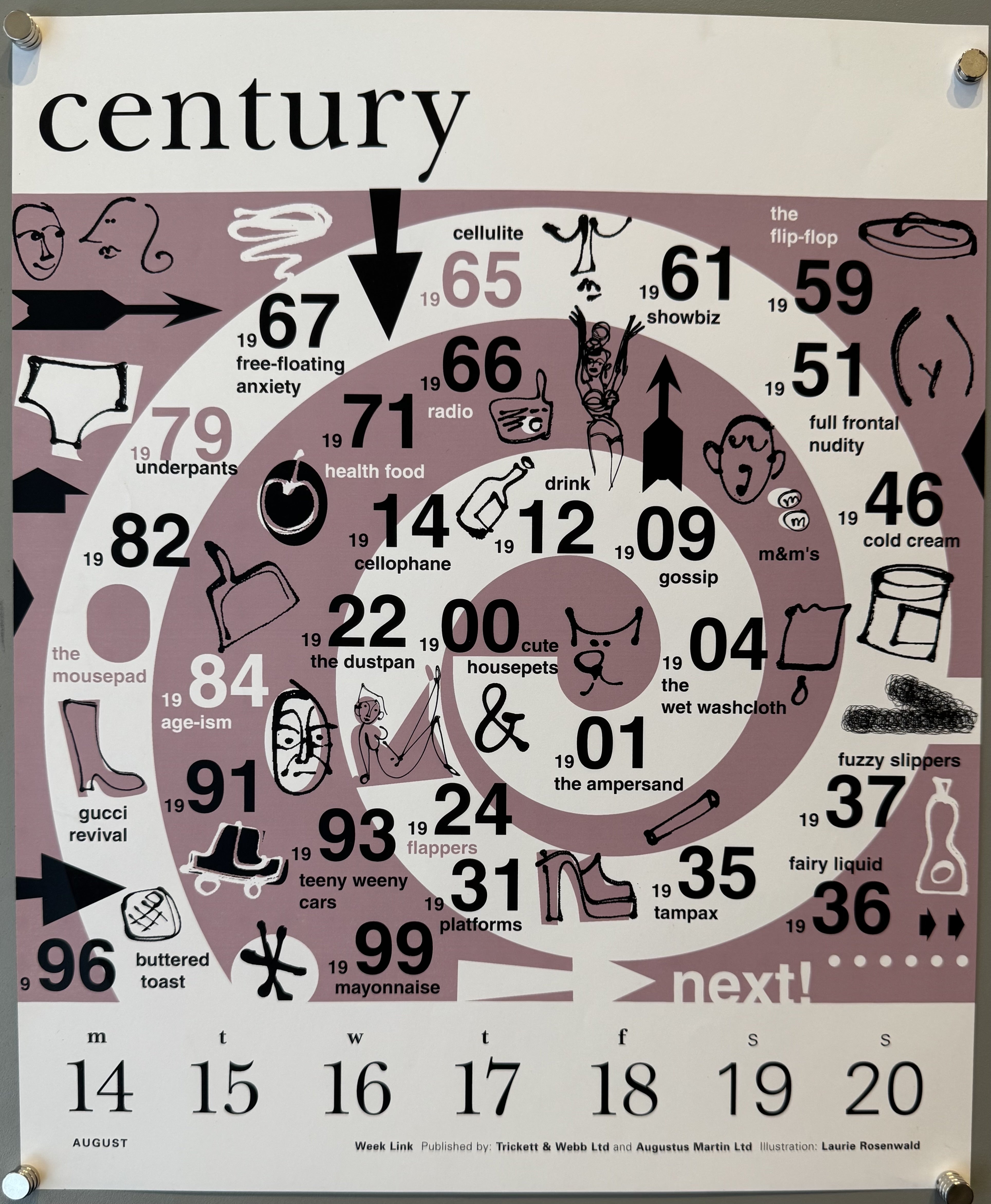 August Week Link Calendar Page (Purple)