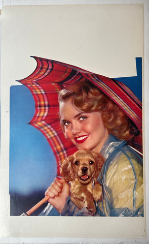 Link to  Woman with Umbrella Pinup Poster ✓U.S.A, c. 1955  Product