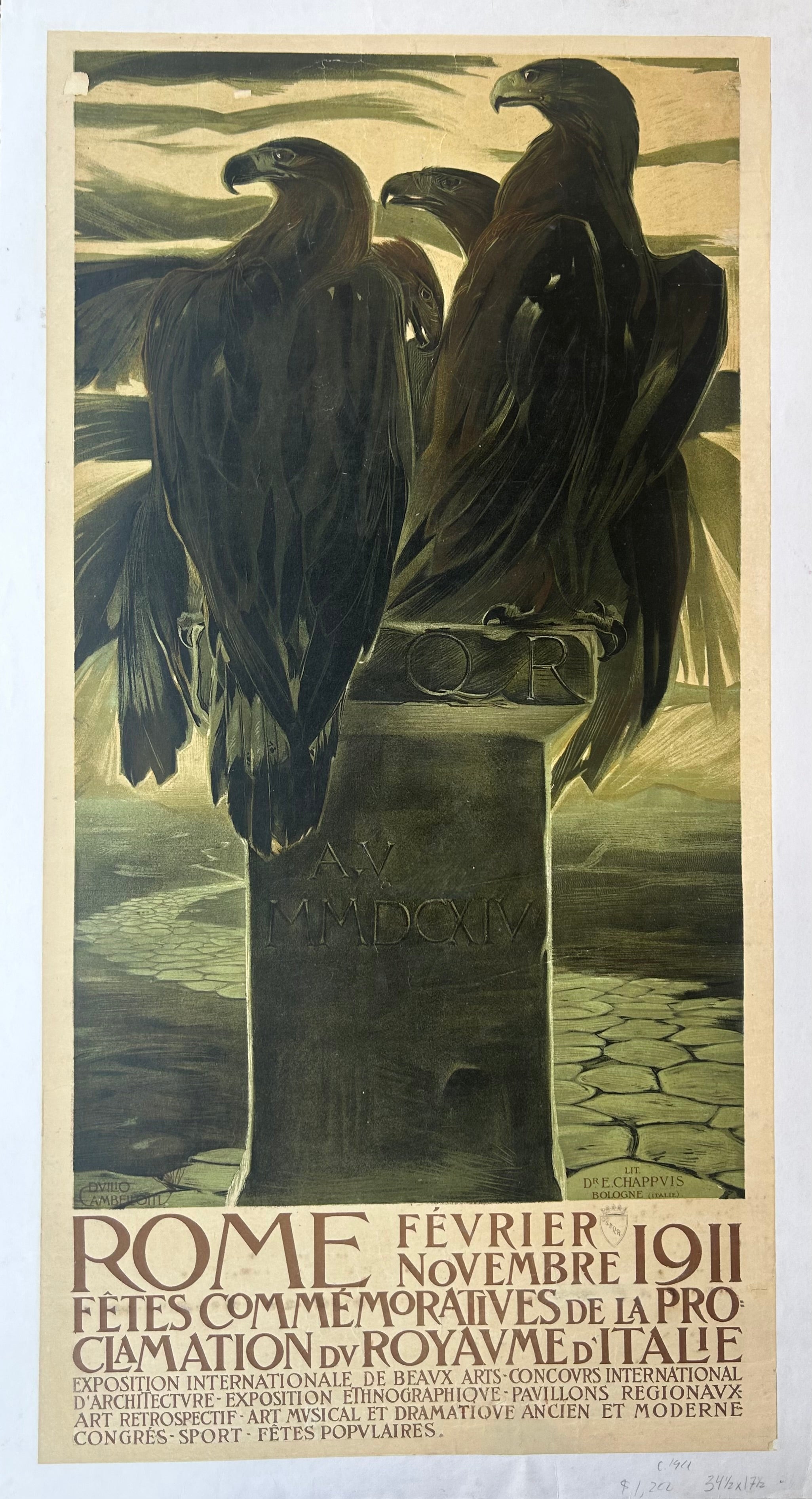 Rome Fetes Commemoratives Poster ✓