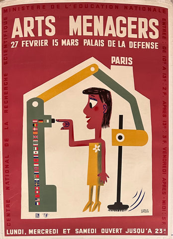Link to Arts Menagers- Women with Machine Poster ✓France, C.1960 Product