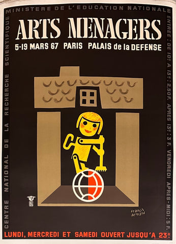 Link to Arts Menagers - Robotic Girl on a Globe poster✓Francis Bernard Product