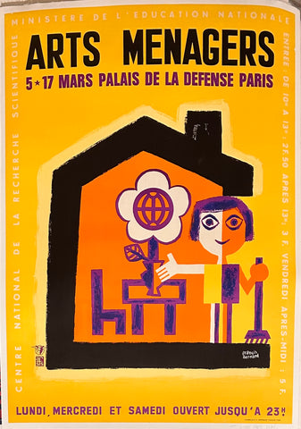 Link to Arts Menagers- Girl with Flower poster ✓Francis Bernard c.1970 Product