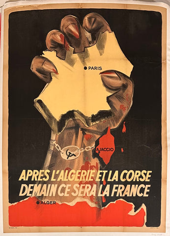 Link to  Apres L'Algerie Et La Corse Demain Ce Sera La France poster ✓c.1948  Product