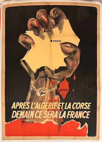 Link to Apres L'Algerie Et La Corse Demain Ce Sera La France poster ✓c.1948 Product