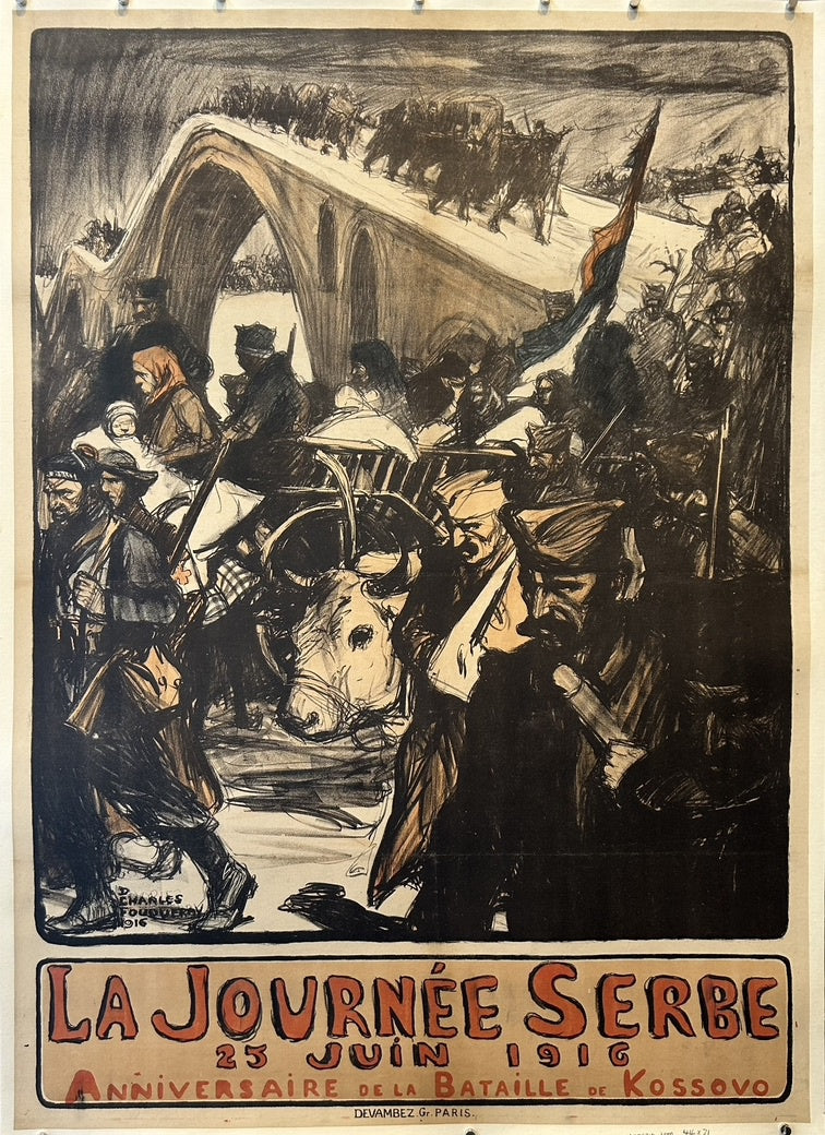 Created to commemorate "La Journée Serbe" (Serbian Day) on June 25, 1916, marking the anniversary of the Battle of Kosovo. This day was organized in Paris to benefit the Serbian Relief Fund during World War