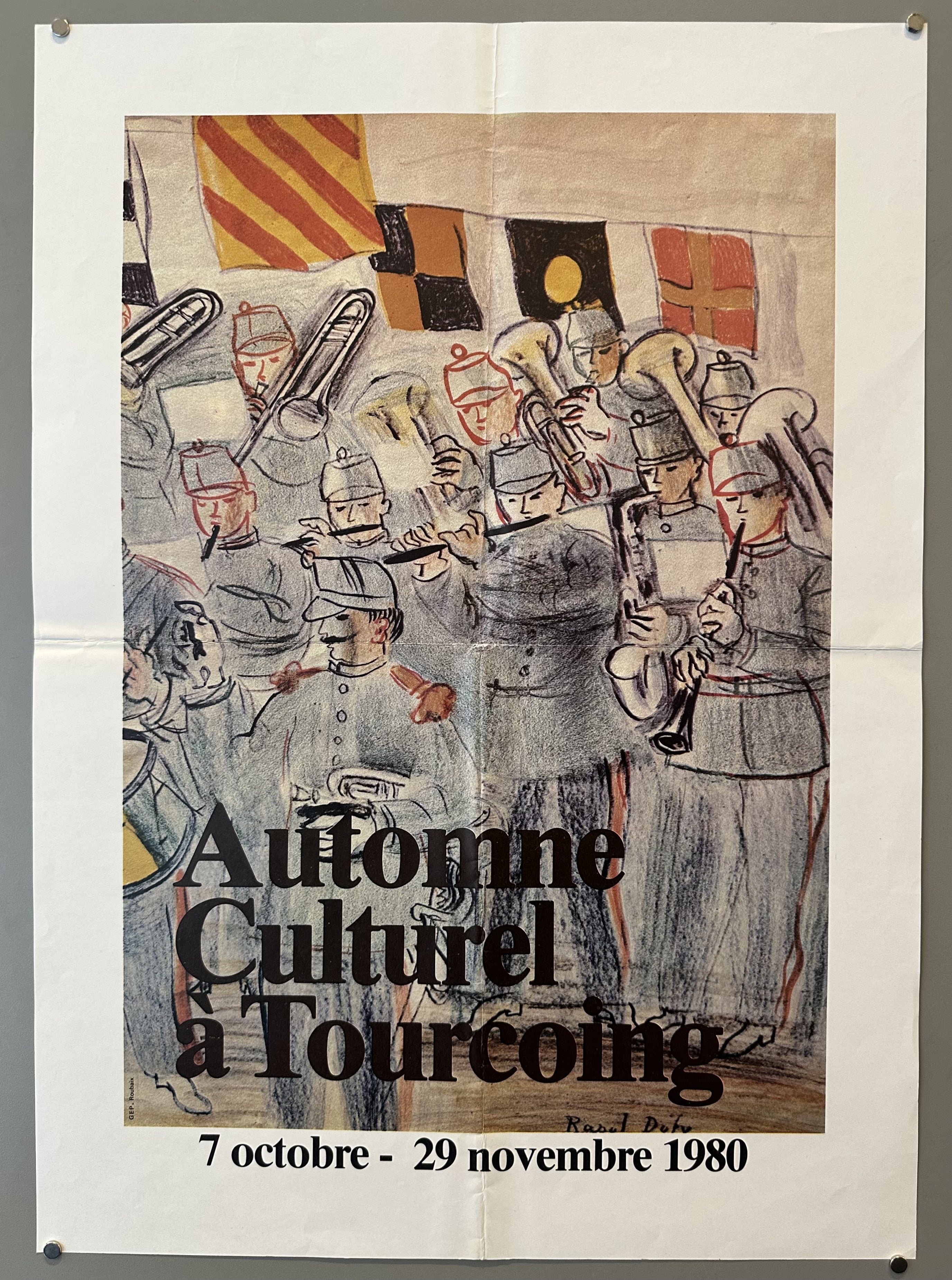 The name "Rassel Dife" is visible on the lower right side of the poster, below the main title "Automne Culturel à Tourcoing" and above the dates "7 octobre - 29 novembre 1980". In the context of event posters, this placement typically indicates the artist or the printer responsible for the creation of the poster.