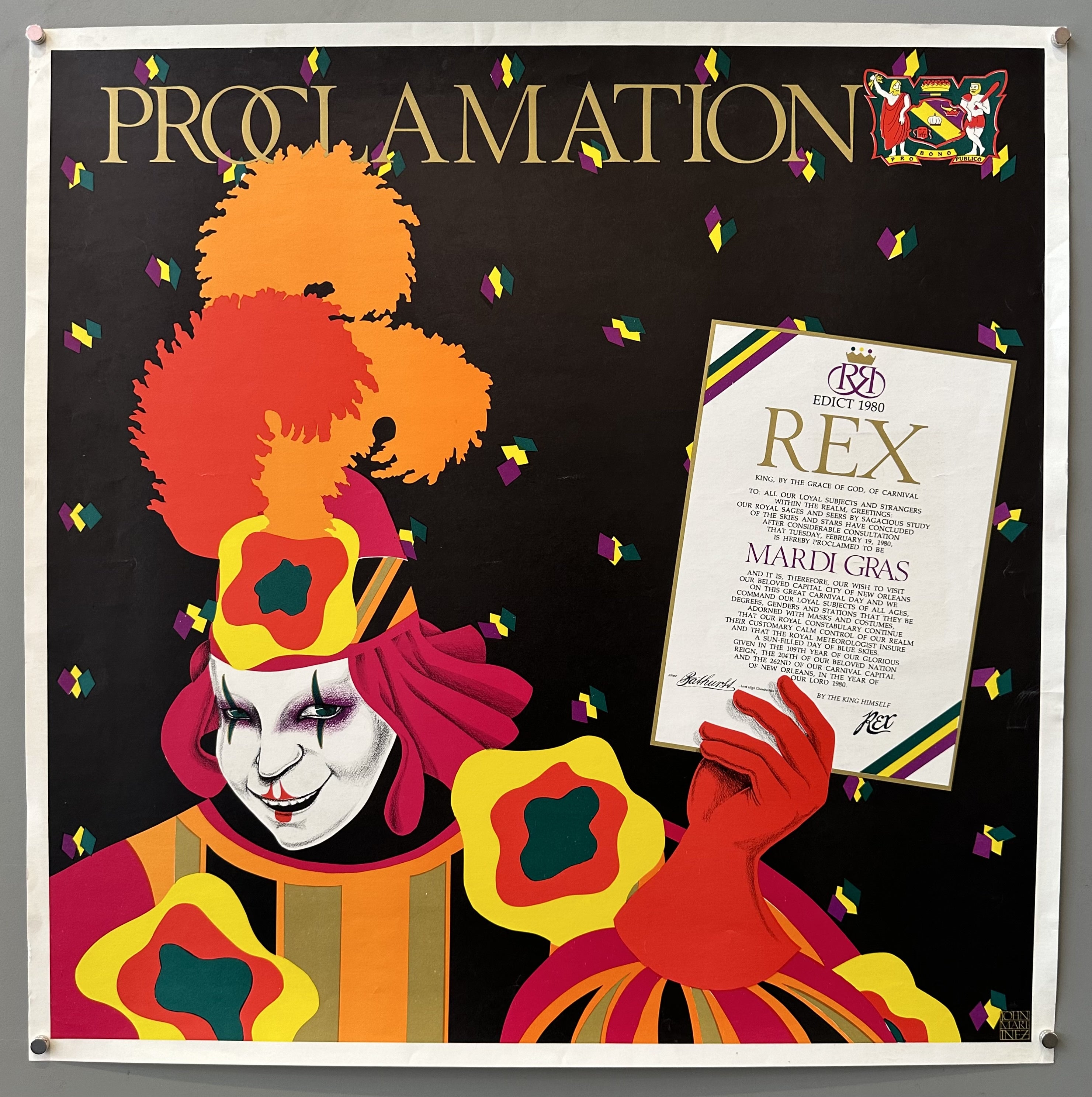 Proclamation Rex the King of the Carnival 1980