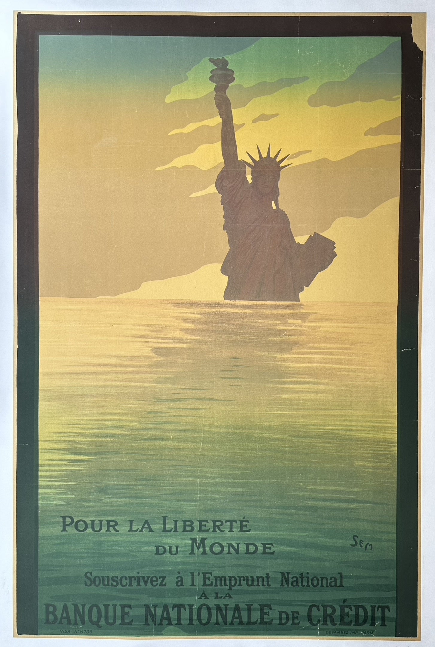 French World War I propaganda poster titled "Pour la liberté du monde" (For the freedom of the world),