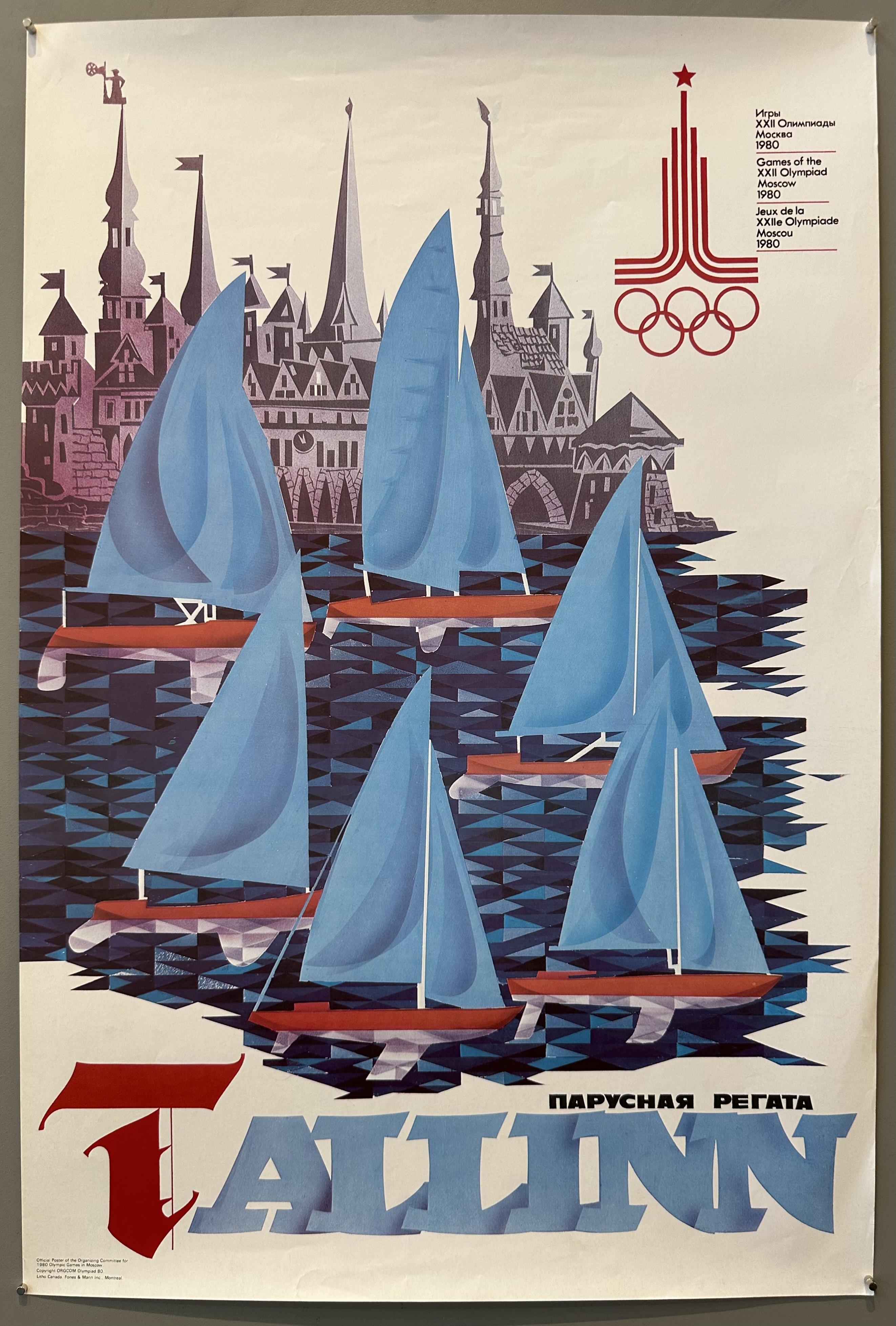 Sailing Regata 1980 Moscow Olympics Poster