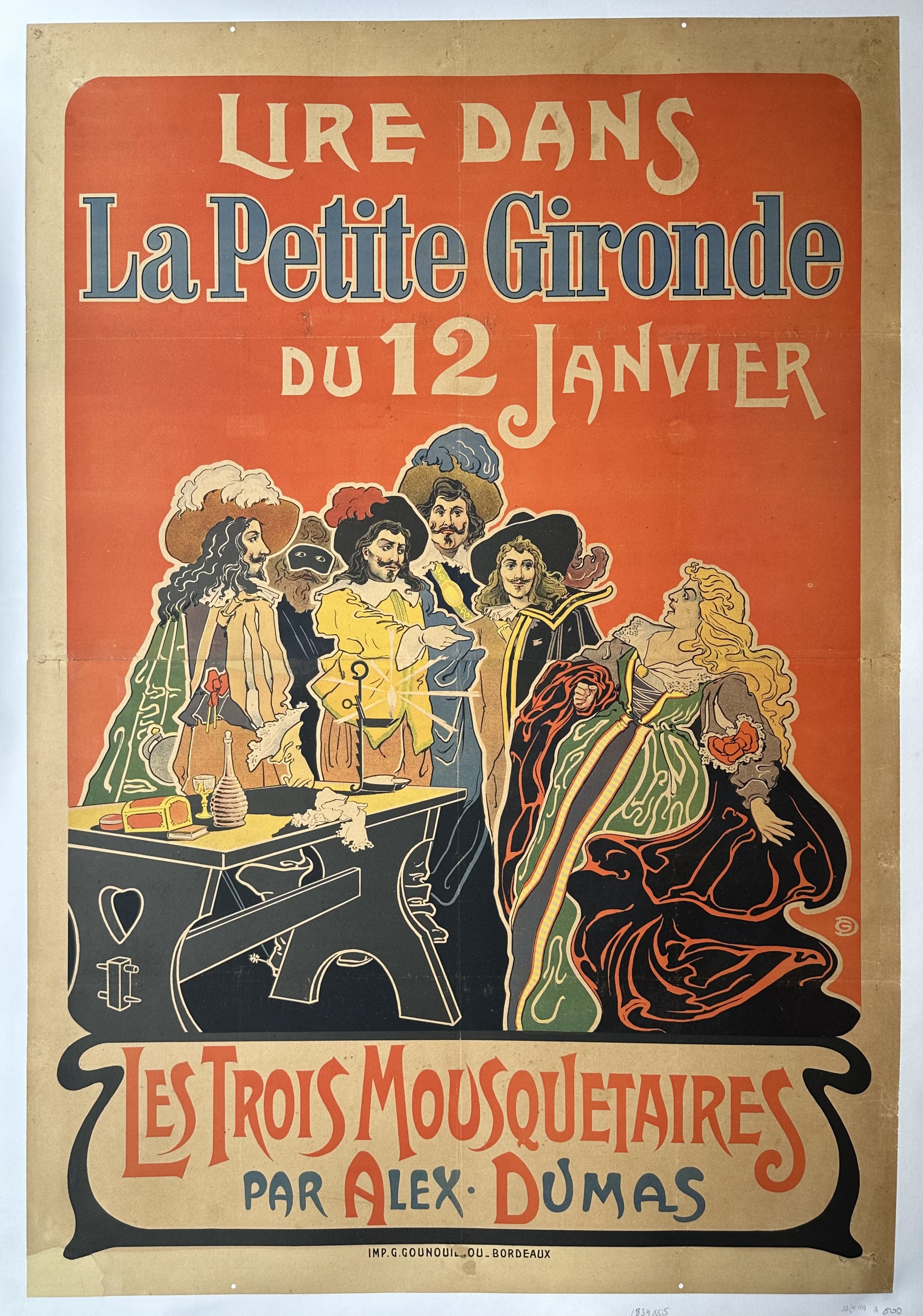 The 3 Musketeers are illustrated against an orange background with white and blue text above and below them.