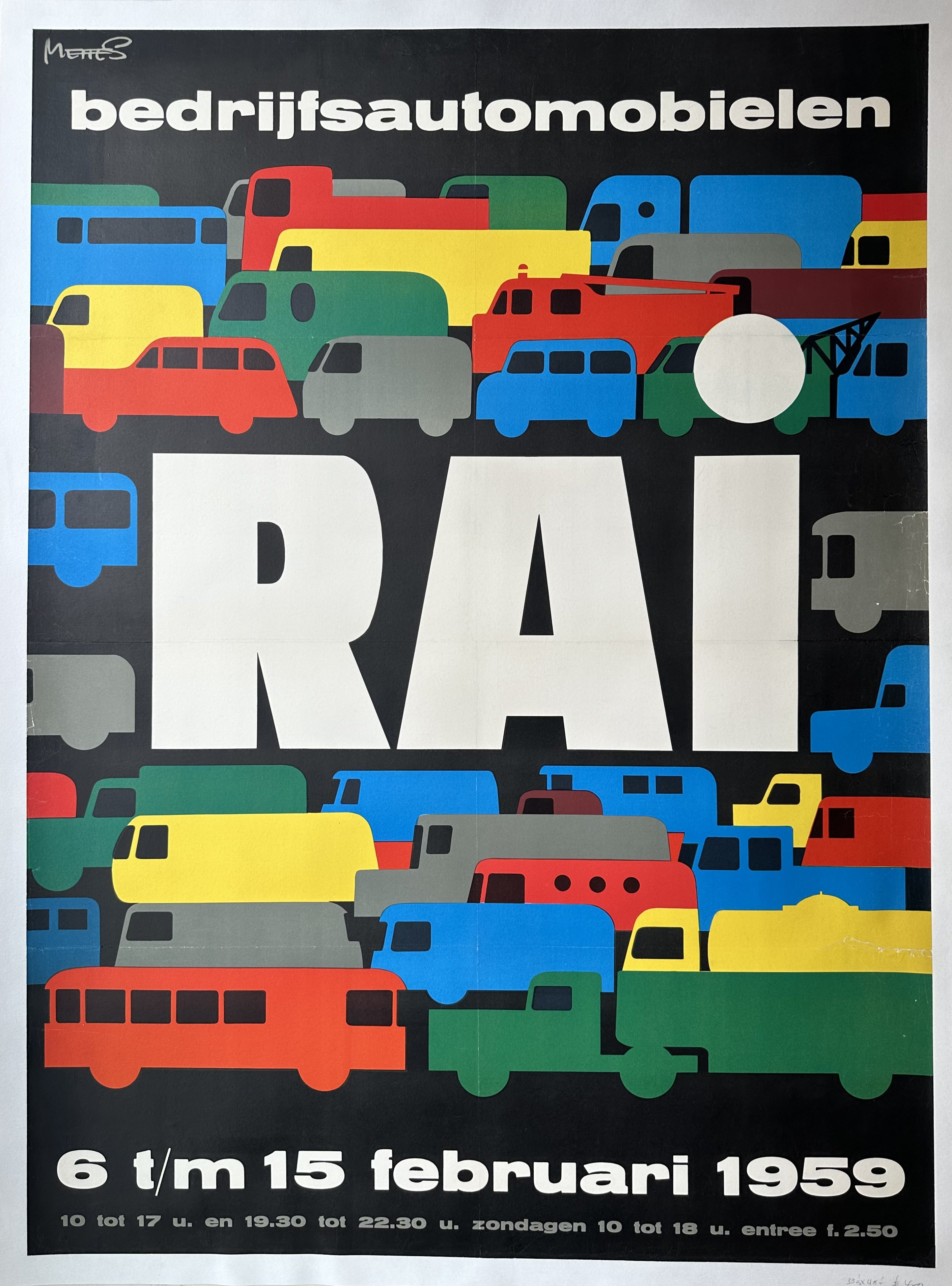 Colorful cars on black background