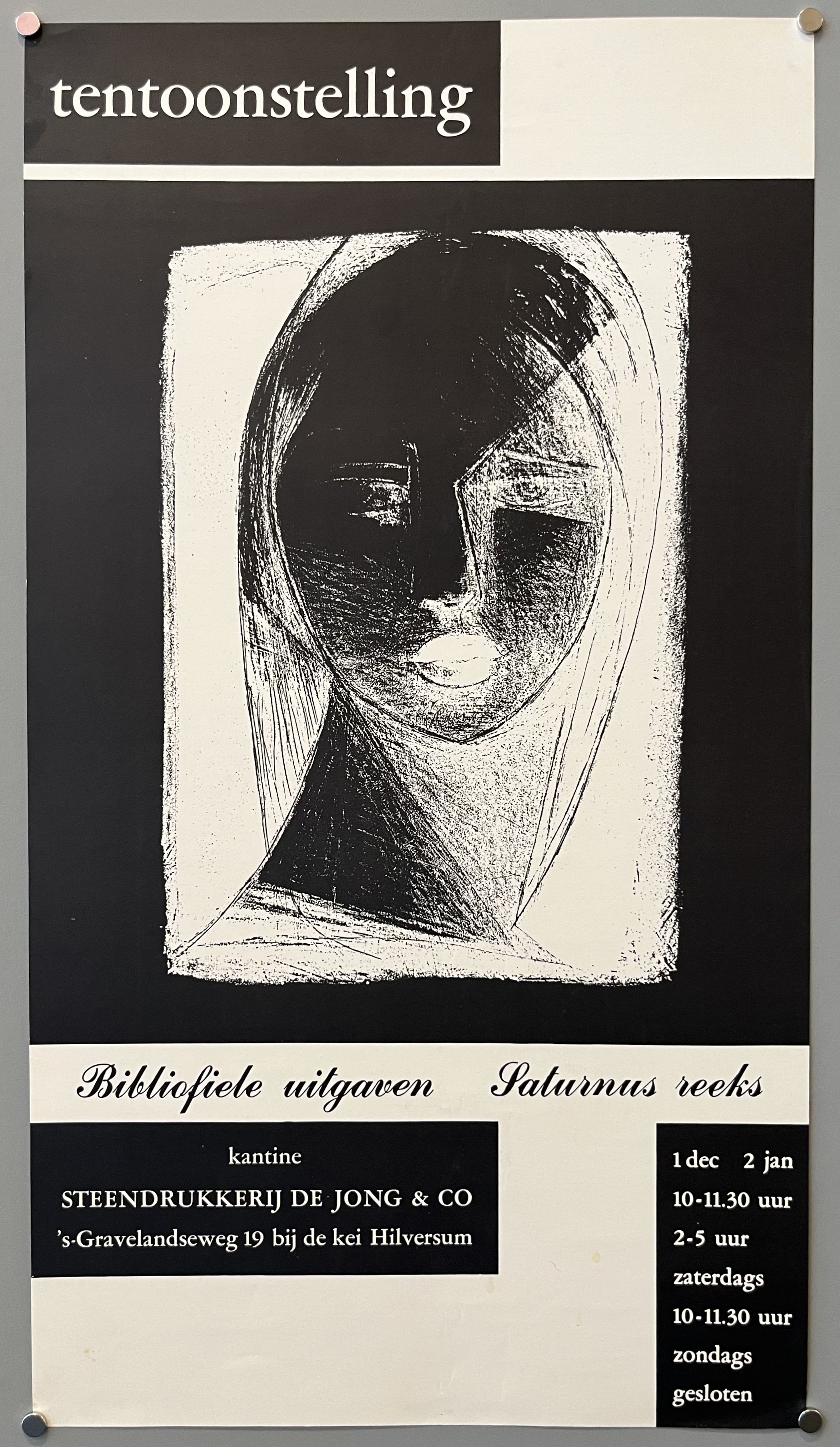 Tentoonstelling Bibliofiele Uitgaven Saturnus Reeks Poster