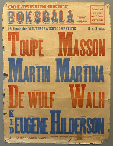 Link to Coliseum Gent Boksgala 1/4 Finale PosterBelgium, c. 1950s Product