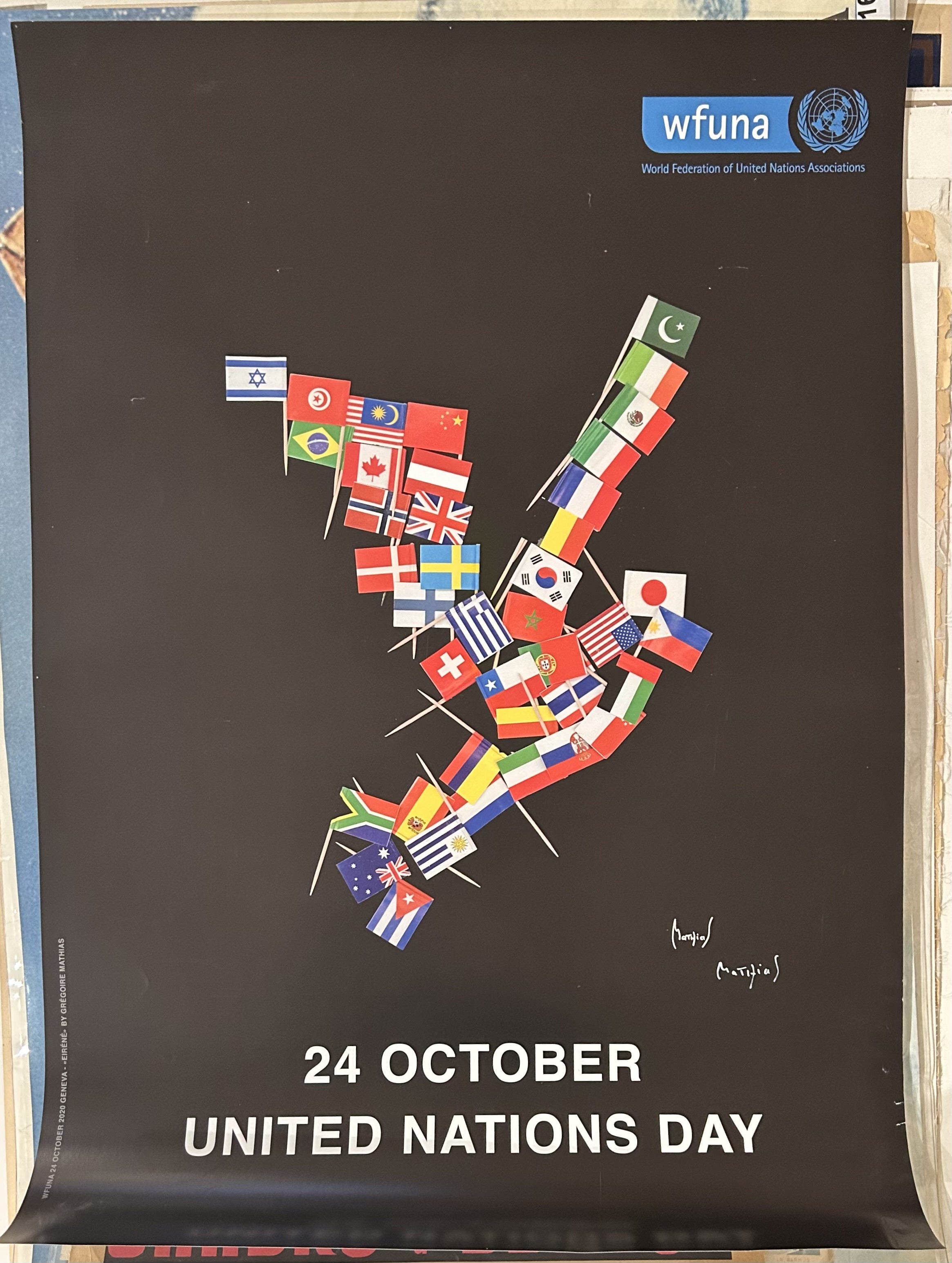 bird made out of flags