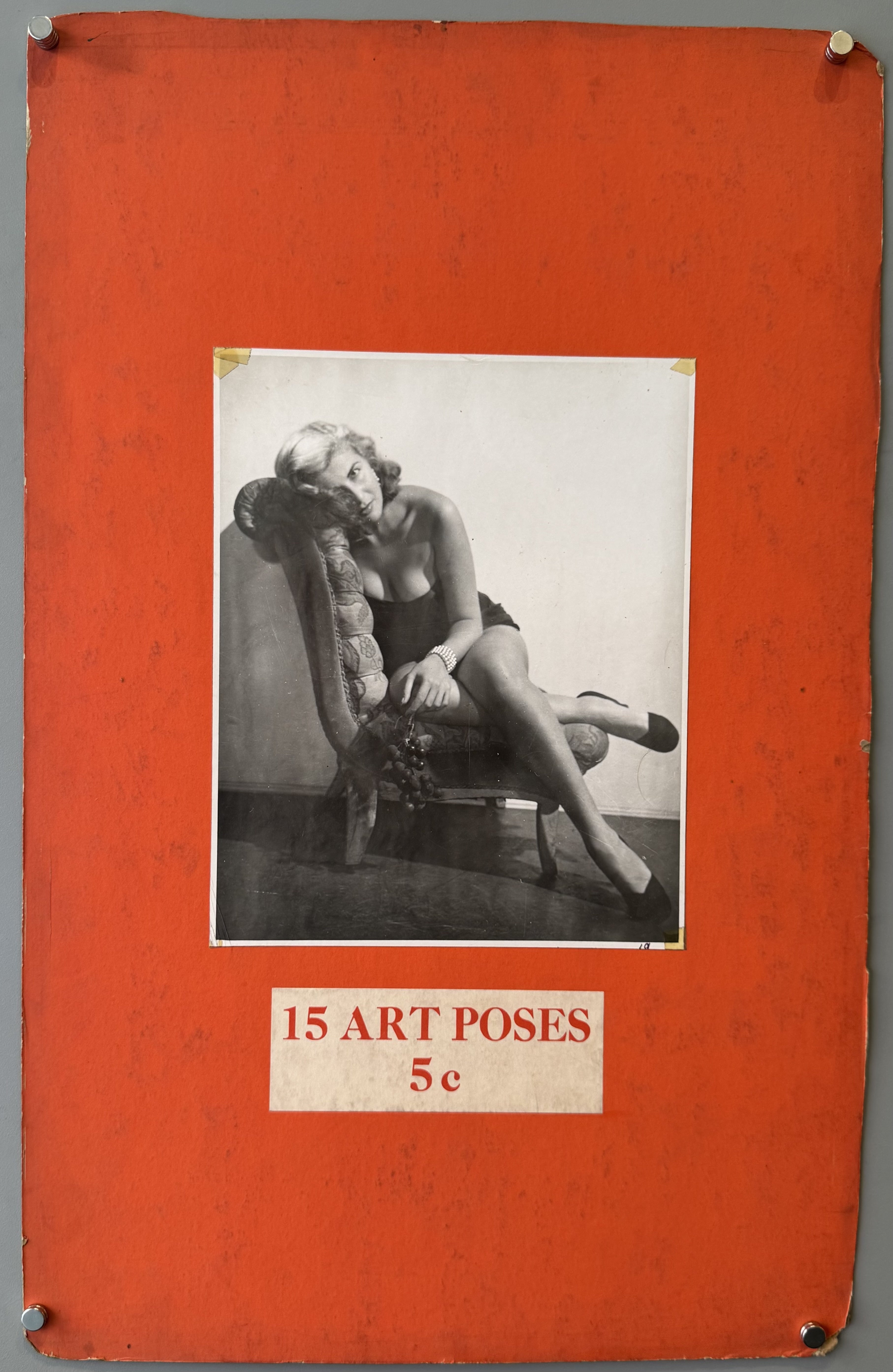 It features a woman in a revealing pose peeking from behind a curtain, alongside an illustration of a ballet dancer and a trophy symbol.
