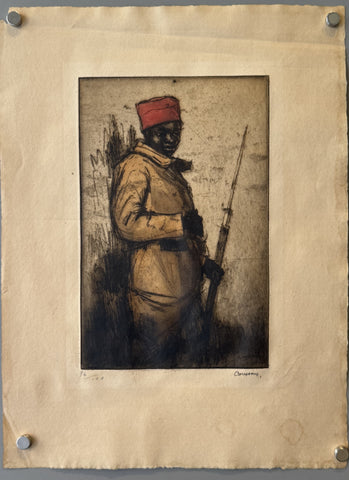Link to Armed Man Color Etching Armand CoussensFrance, c. 1920s (?) Product