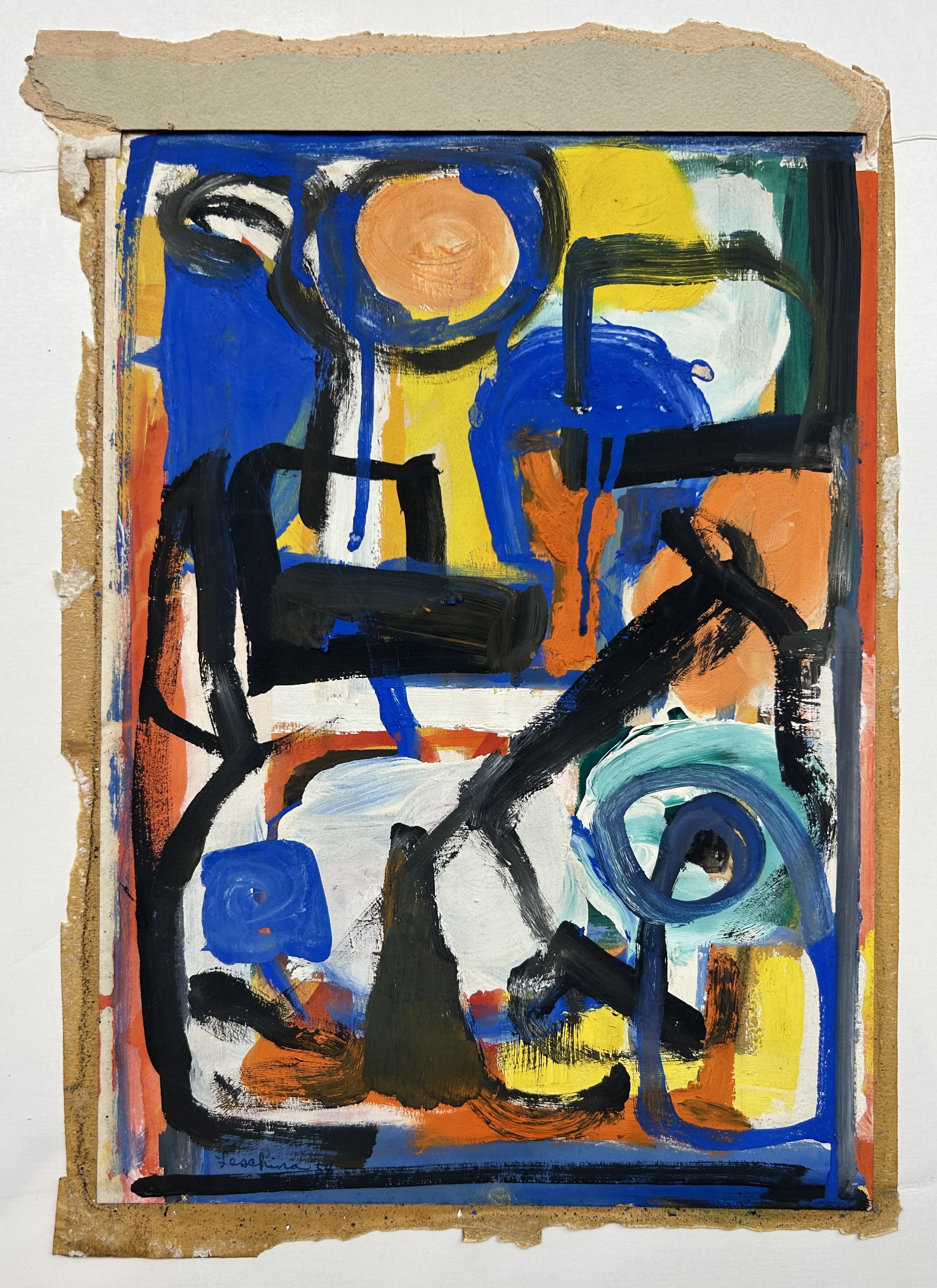 Abstract painting in the cubist style