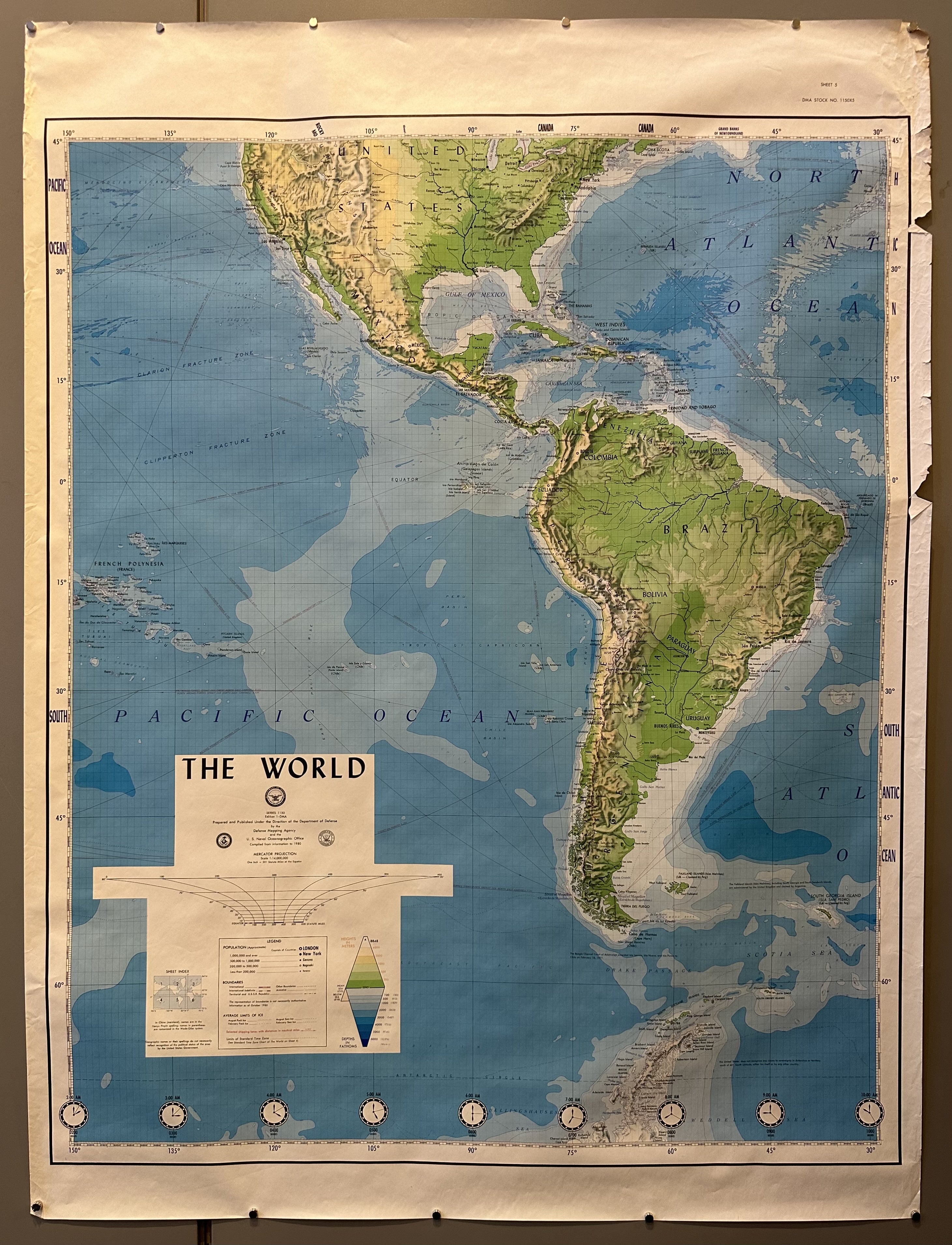 Map of South America, featuring Mexico, the Bahamas, Argentina, Brazil, and others.