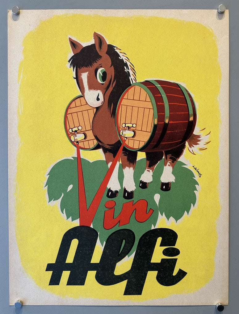 The poster features a family enjoying cakes, with a mother, father, and child all taking a bite. The mother is wearing a blue dress, the father a white shirt and red tie, and the child a red sweater. They are all surrounded by boxes of cakes.