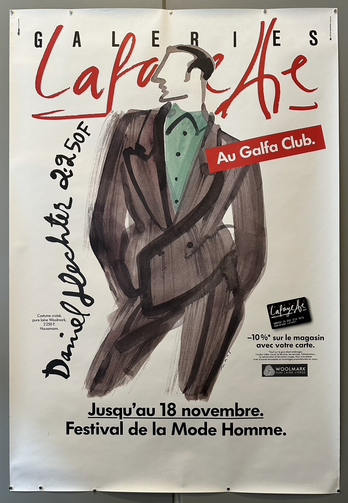 This information is based on details from a vintage poster gallery, which categorizes this specific "Galeries Lafayette (7)" poster with the designer Mats and lists its year as "1980s".