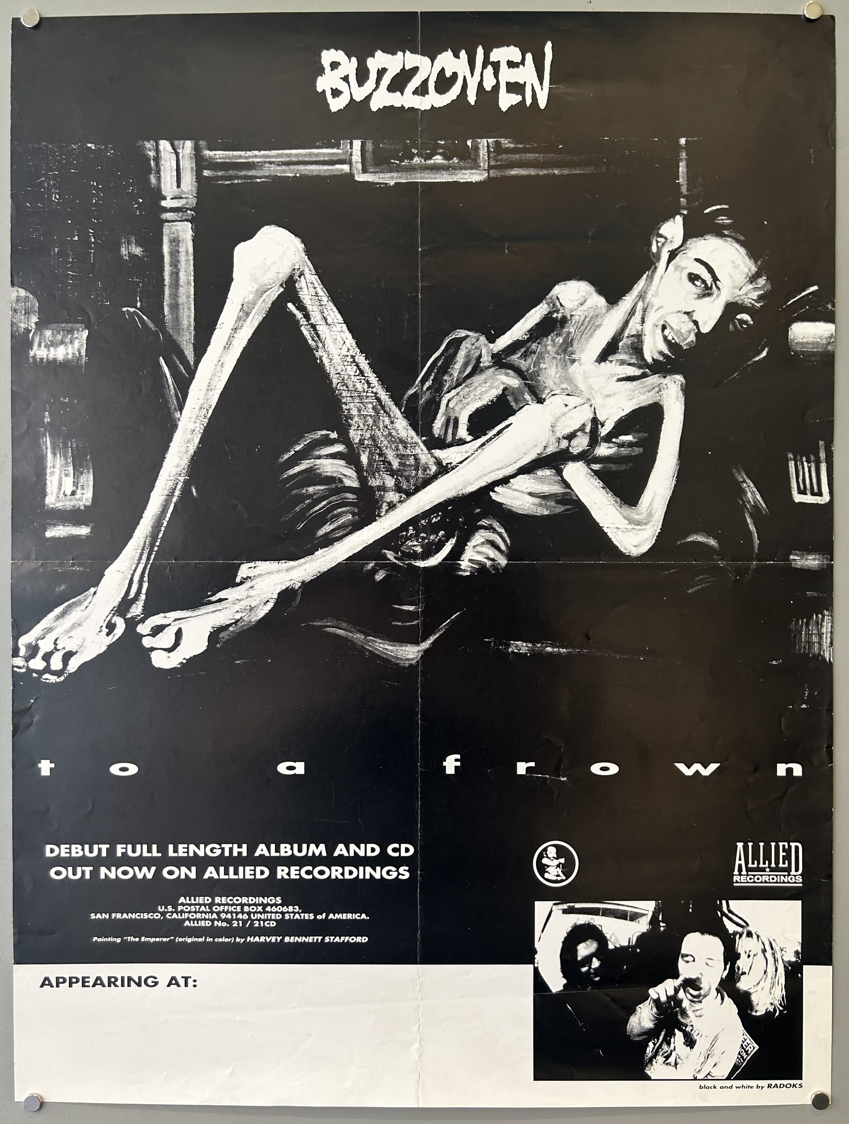 Album art for band Buzzoven on poster promoting their new music.