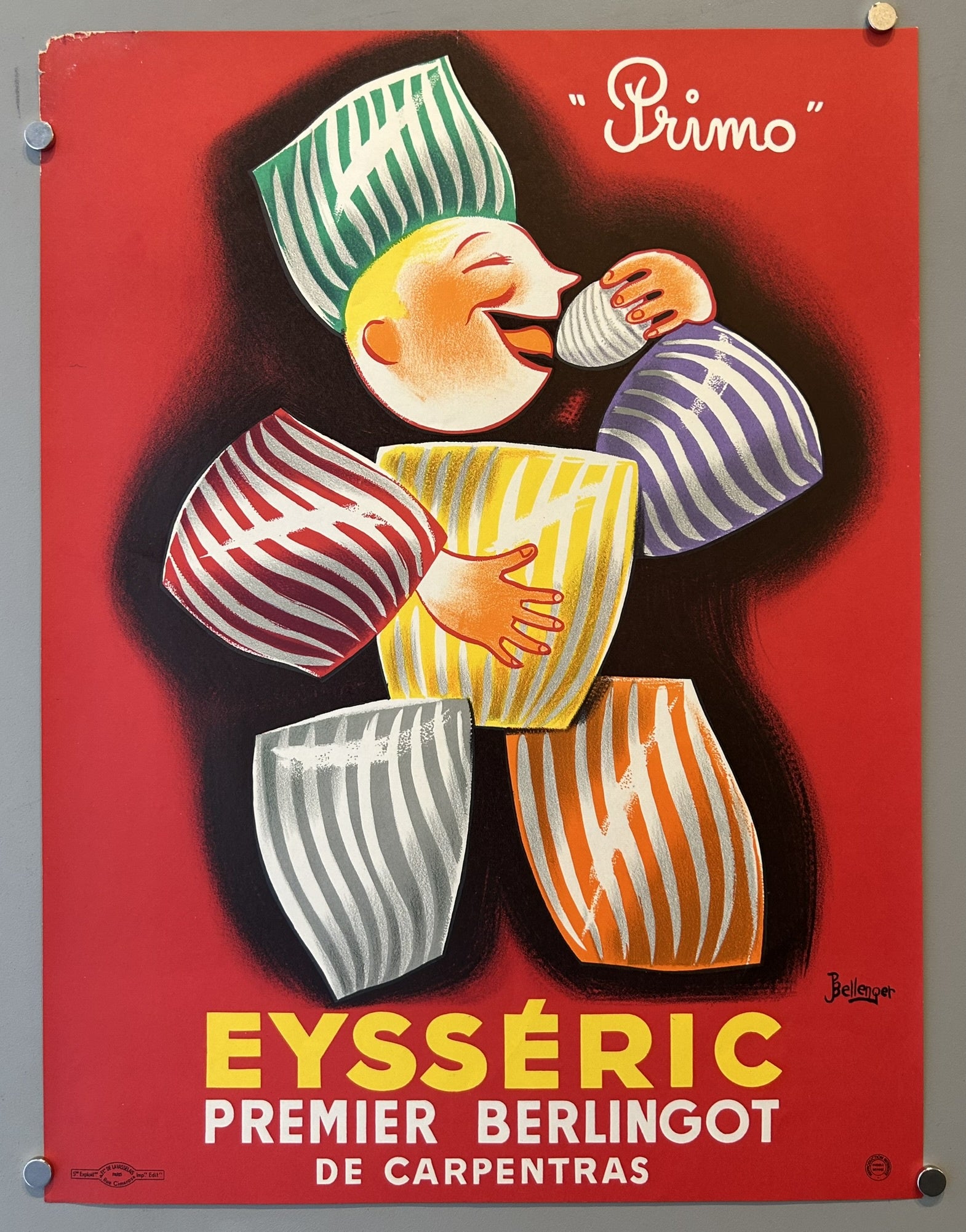 This adorable cartoon poster advertises a famous brand of hard candies from southwestern France. These colorful sweets are known for their distinctive stripes.